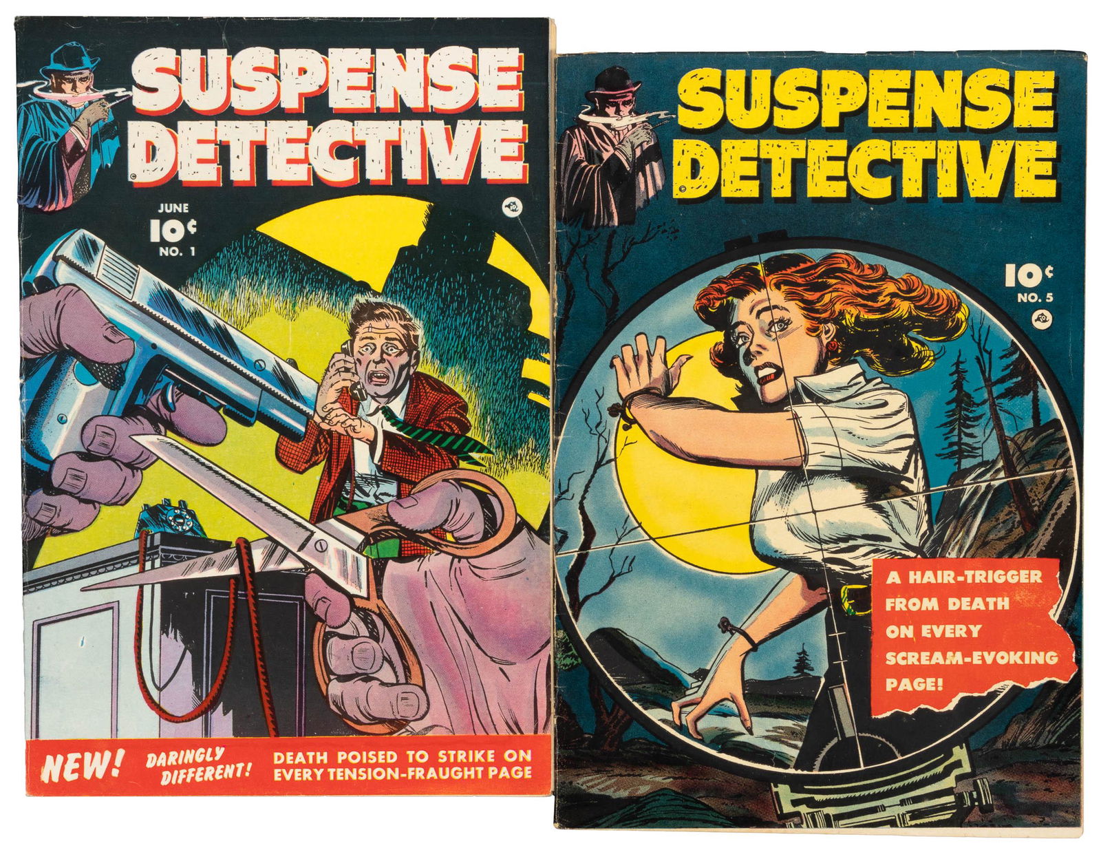 SUSPENSE DETECTIVE #s 1 & 5 * Lot of 2 * Bernard BAILY * George EVANS (1 of 1)