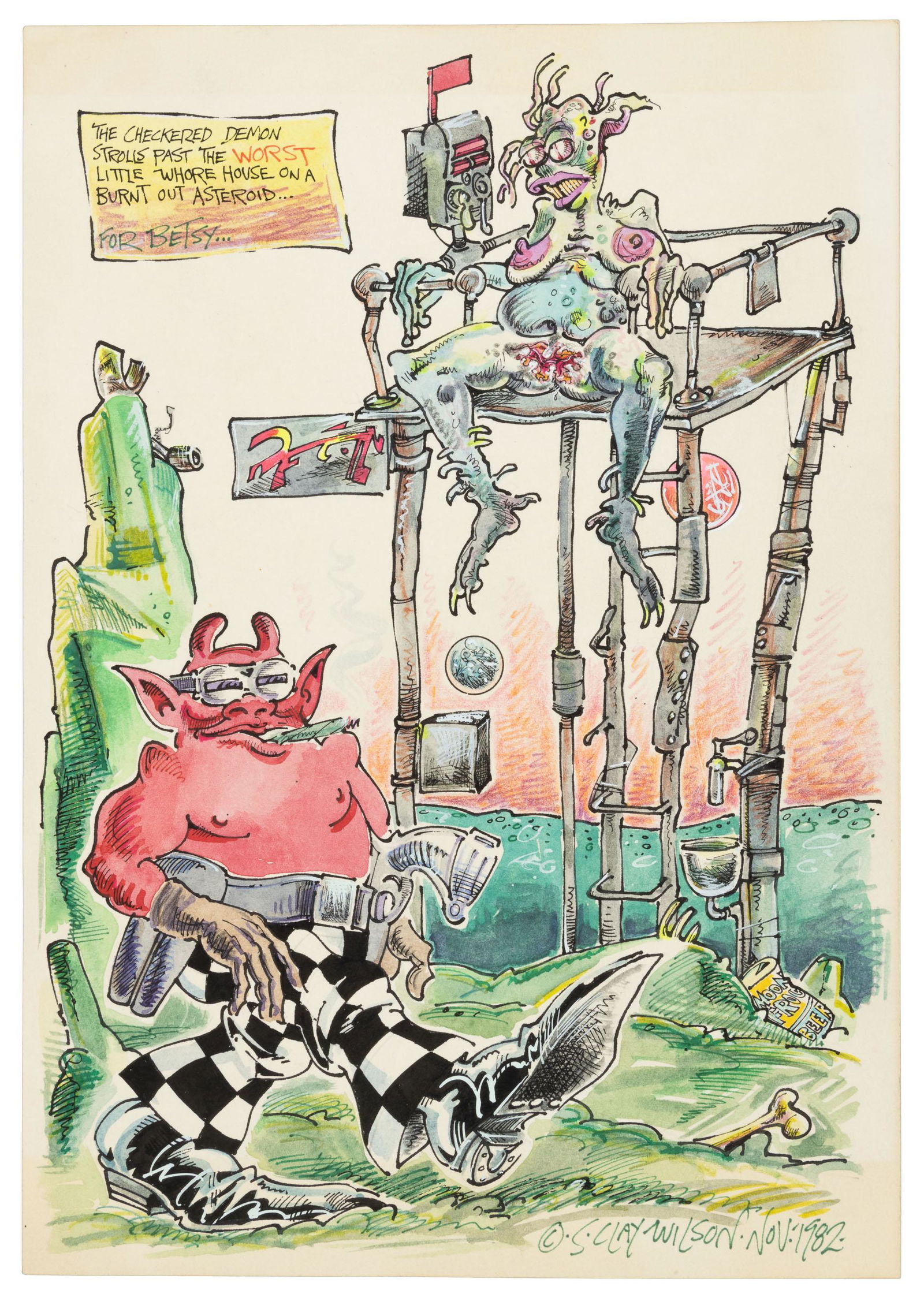Original S. CLAY WILSON Art * CHECKERED DEMON * Tawdry Space Trollop (1 of 3)