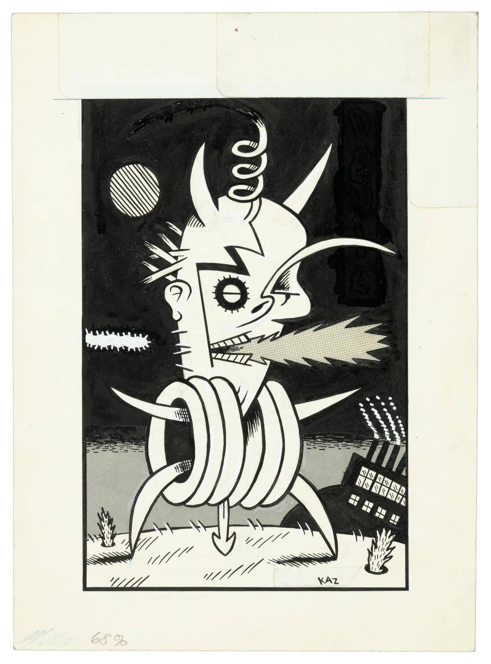 Original Art, KAZ, "Fire Bastard" from "Postcards from the Underworld" (1 of 1)