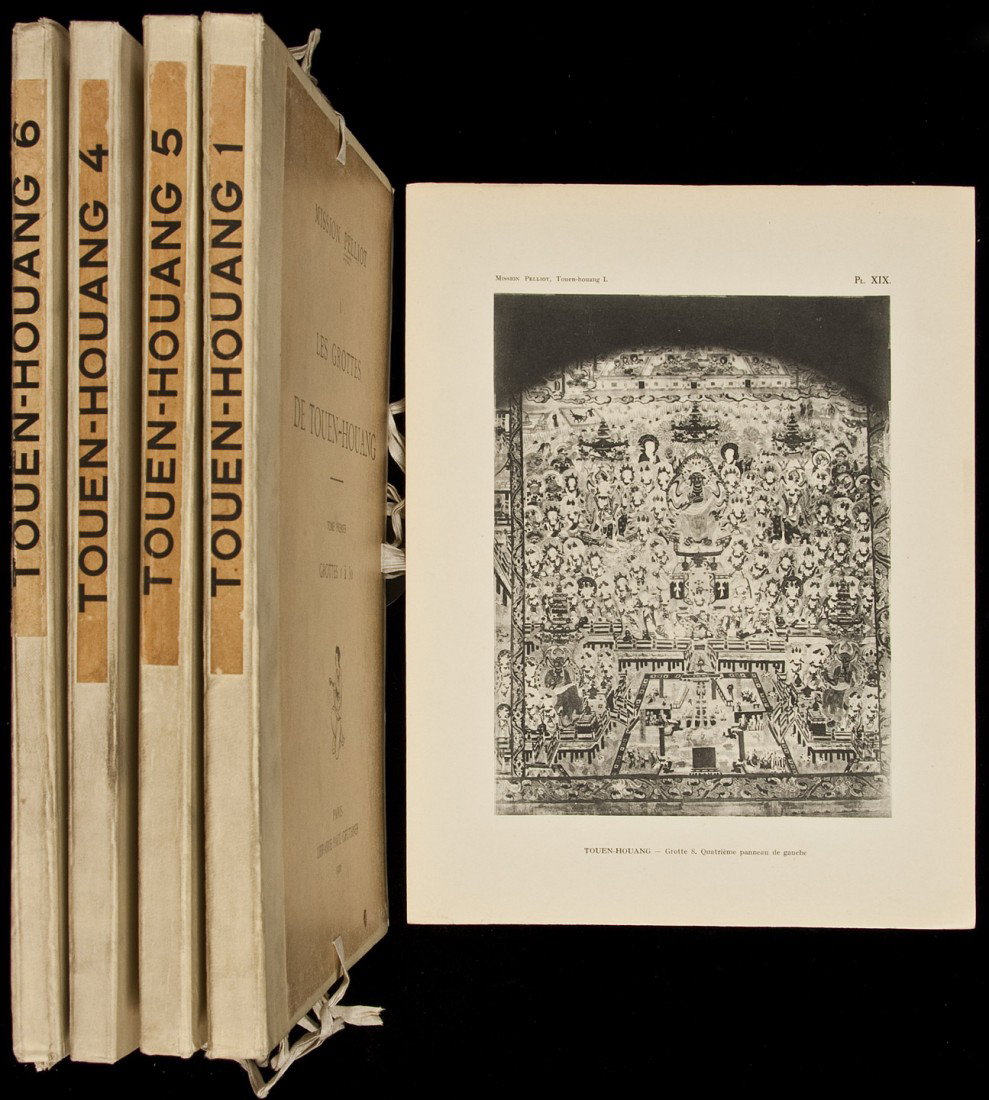 Grottes de Touen-Houang, China: Title: Les grottes de Touen-Houang: Peintures et sculptures bouddhiques des époques des Wei, des T'ang et des Song Author: Pelliot, Paul Description: Vols. I, IV, V & VI (of 6). With 247 (of 248) col