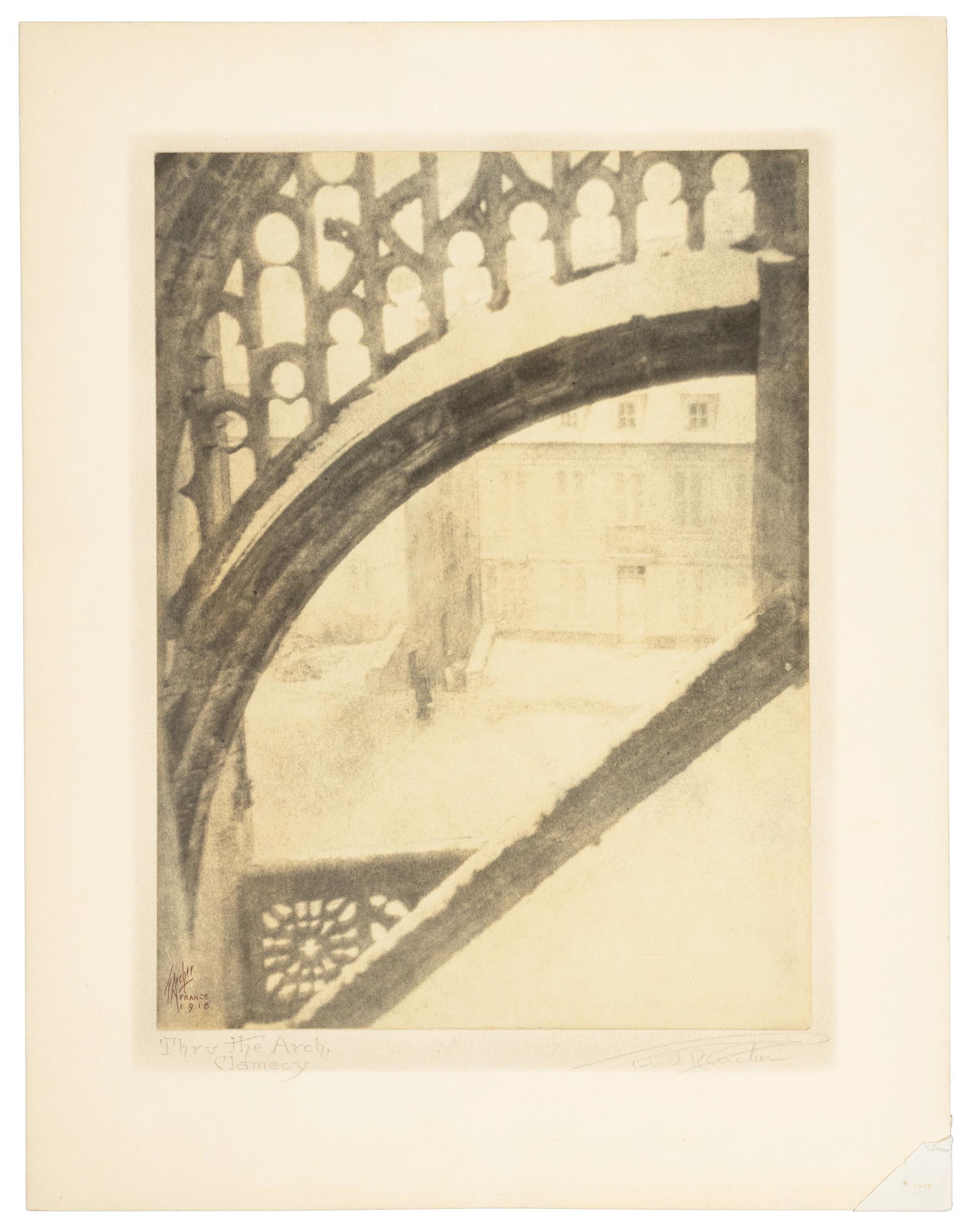 Thru the Arch, Clamecy signed by Fred R. Archer (1 of 3)