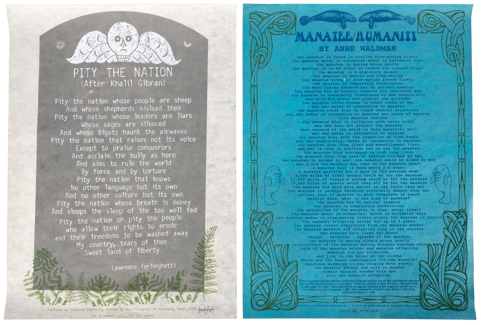 Signed by Lawrence Ferlinghetti 1/250 (1 of 4)