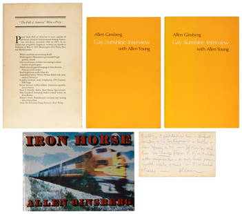 Four Ginsberg titles and a handwritten postcard: Heading: Author: Ginsberg, Allen Title: Four Allen Ginsberg titles and a handwritten postcard Place Published: Various places Publisher: Date Published: Various dates Description: