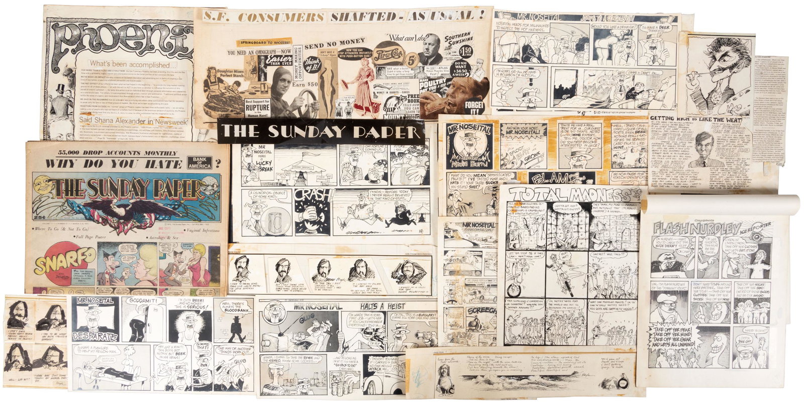 Art & ephemera from The San Francisco Phoenix: Heading: (San Francisco Phoenix) Author: Bryan, John, editor Title: Original comic art and ephemera from The San Francisco Phoenix Place Published: San Francisco Publisher:The San Francisco Phoenix