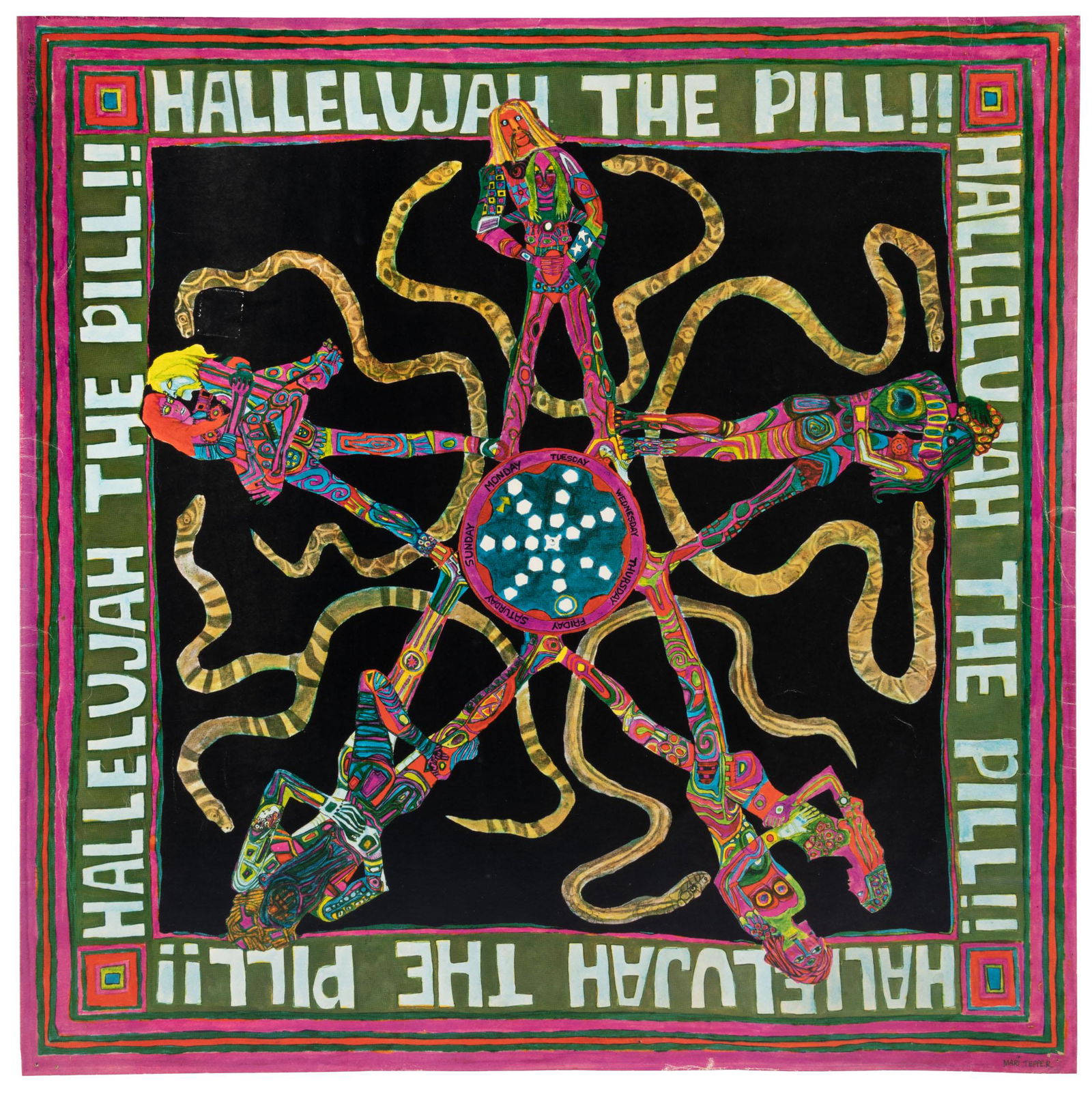 Hallelujah the Pill!! Mari Tepper poster, 1967 (1 of 3)