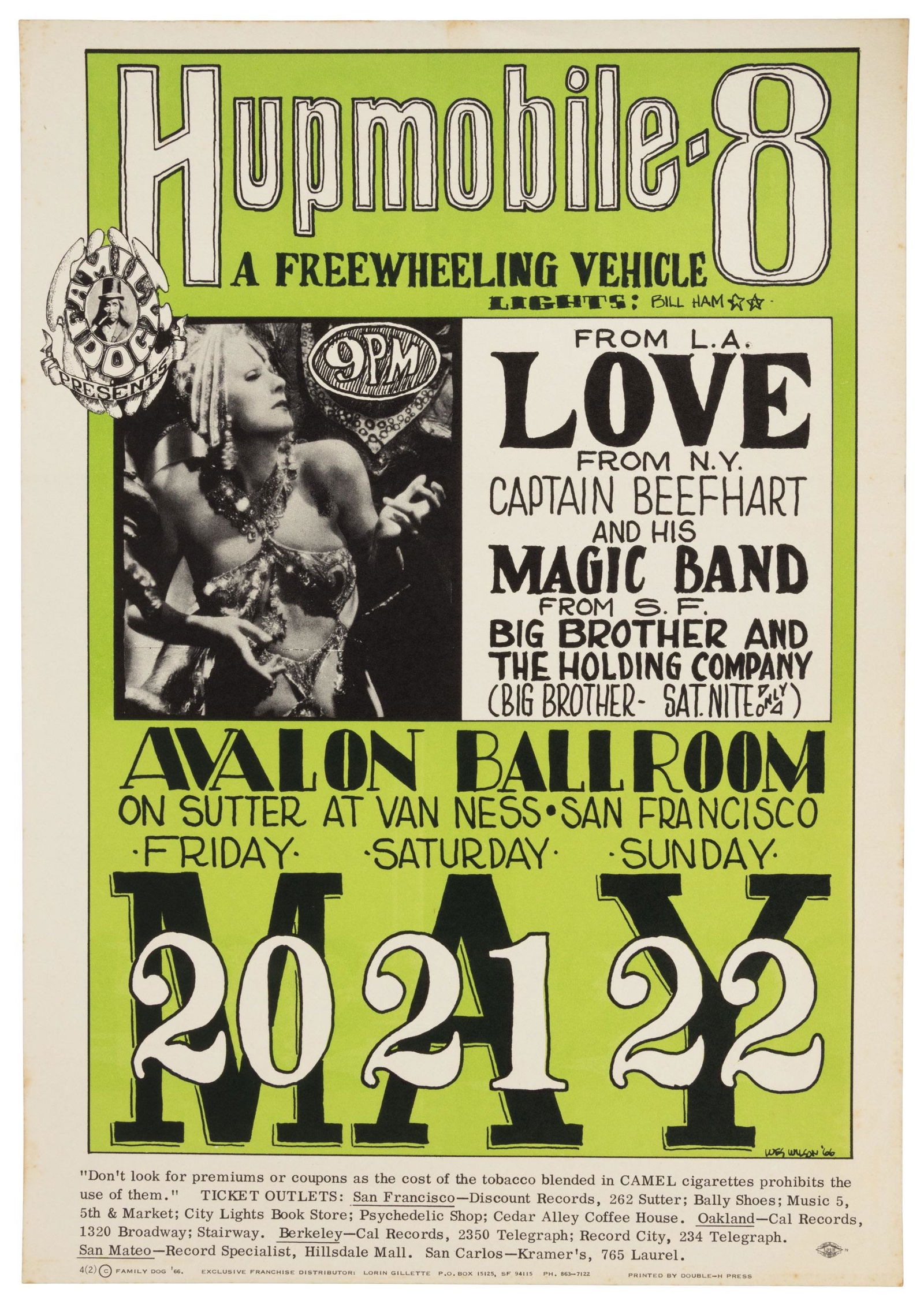 Wes Wilson poster for Love & Cptn Beefheart (1 of 1)