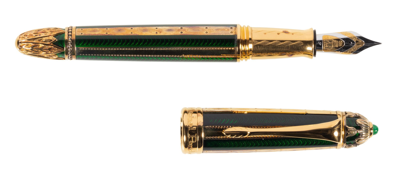 MICHEL PERCHIN Faberge Green & Gold Ltd Ed Fountain Pen (1 of 1)