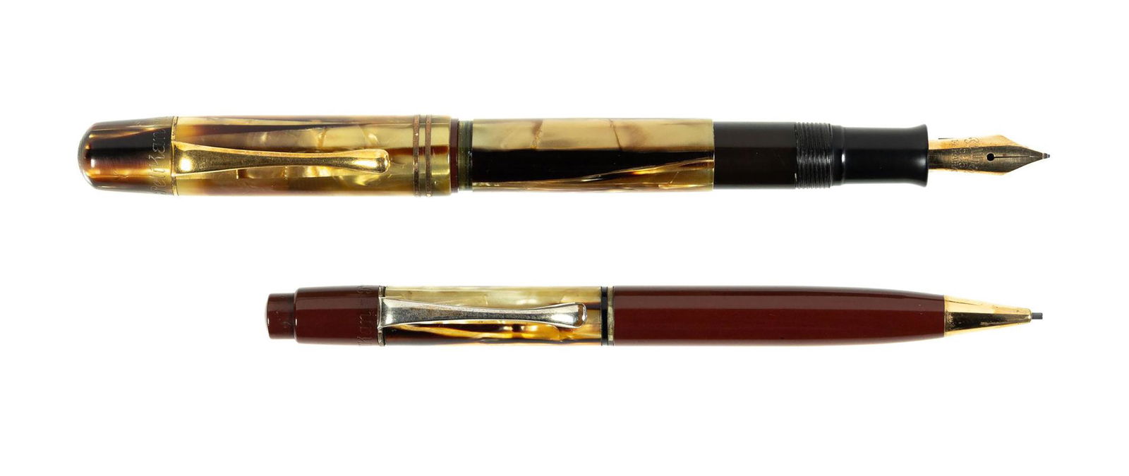PELIKAN No. 100N Tortoiseshell FP & Pencil Pair, c.1948 (1 of 4)