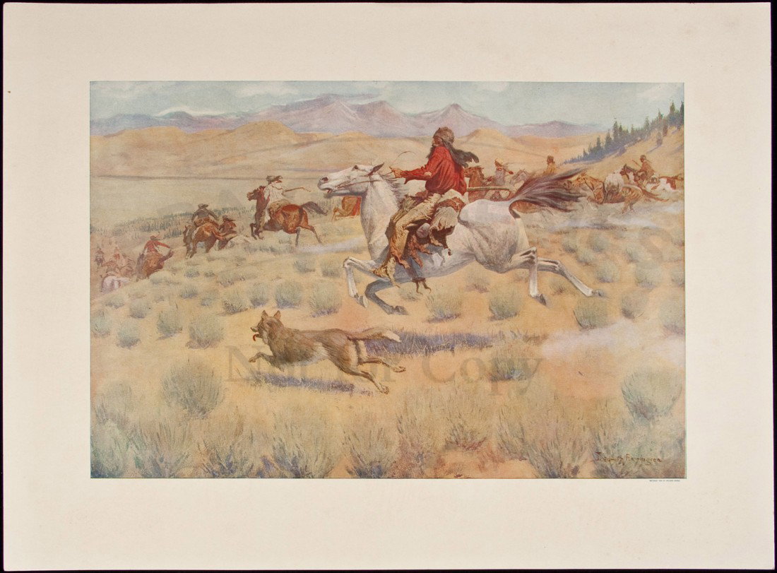 Six Remington Paintings in Colors APs 1908: Title: Artist's Proofs: Six Remington Paintings in Colors Author: Remington, Frederic Description: 6 color plates loose as issued in cloth-backed boards portfolio with gilt-lettered paper cover label,