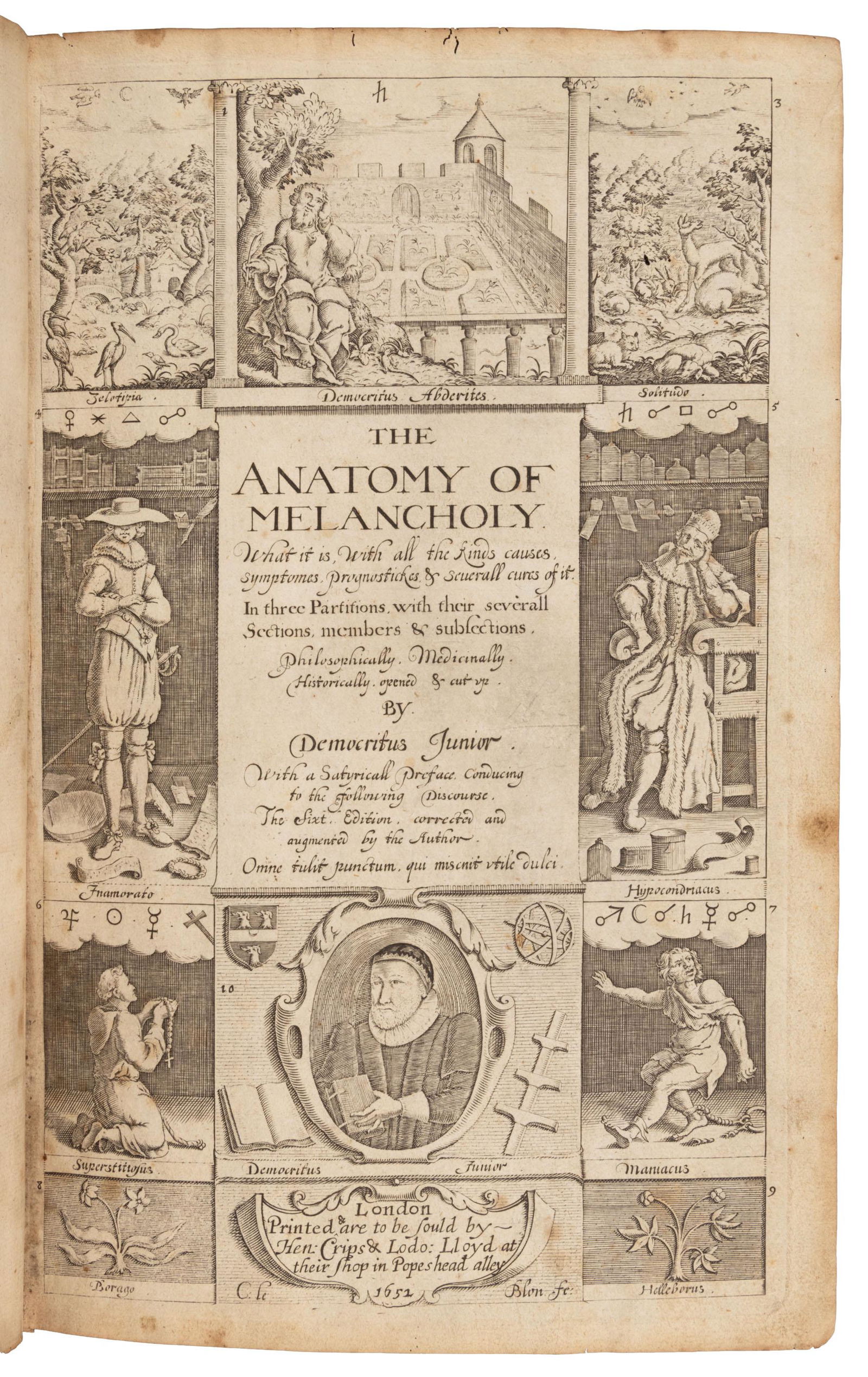 Burton, Anatomy of Melancholy, 1652 6th ed. (1 of 3)