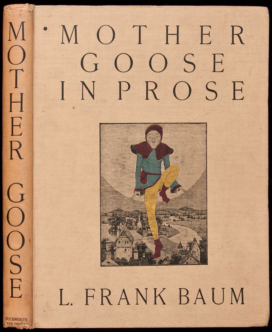L. Frank Baum Mother Goose in Prose 1st English: Title: Mother Goose in Prose Author: Baum, L. Frank Description: 265 pp. Illustrated title page and 12 full page black & white plates by Maxfield Parrish. (4to) 28x22.5 cm. (11x9") original tan cloth,