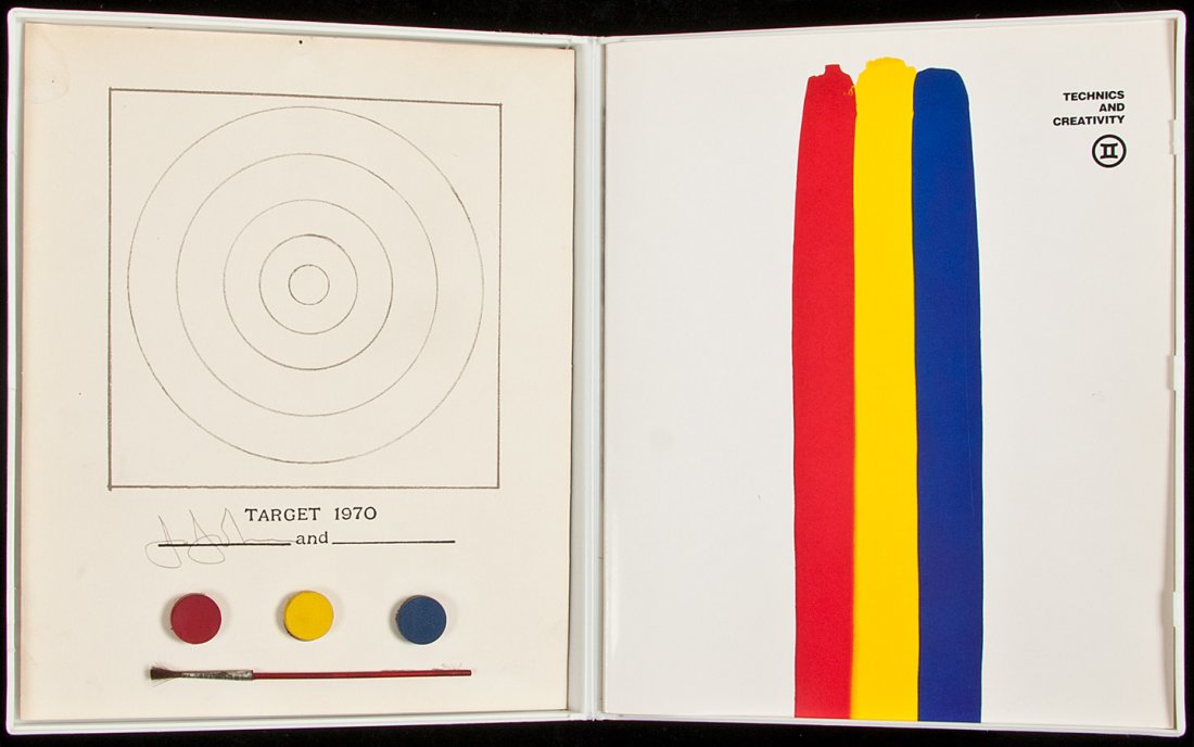 Technics and Creativity w/litho by Jasper Johns: Title: Technics and Creativity: Gemini GEL Author: ** Description: 108 pp. catalogue with 364 illustrations (20 in color) + duo tone offset lithograph with a trio of watercolor pads (red, yellow, and