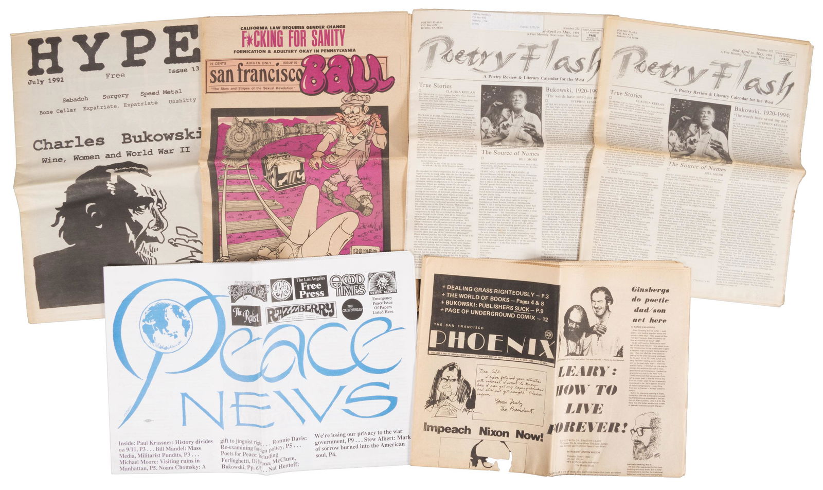 19 Underground Newspapers Featuring Bukowski Auction