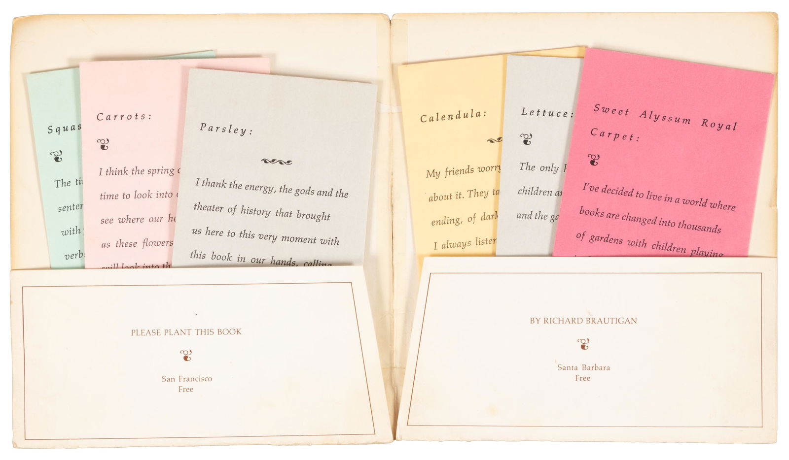 Brautigan, Plant This Book, 6/8 seed packets (1 of 3)