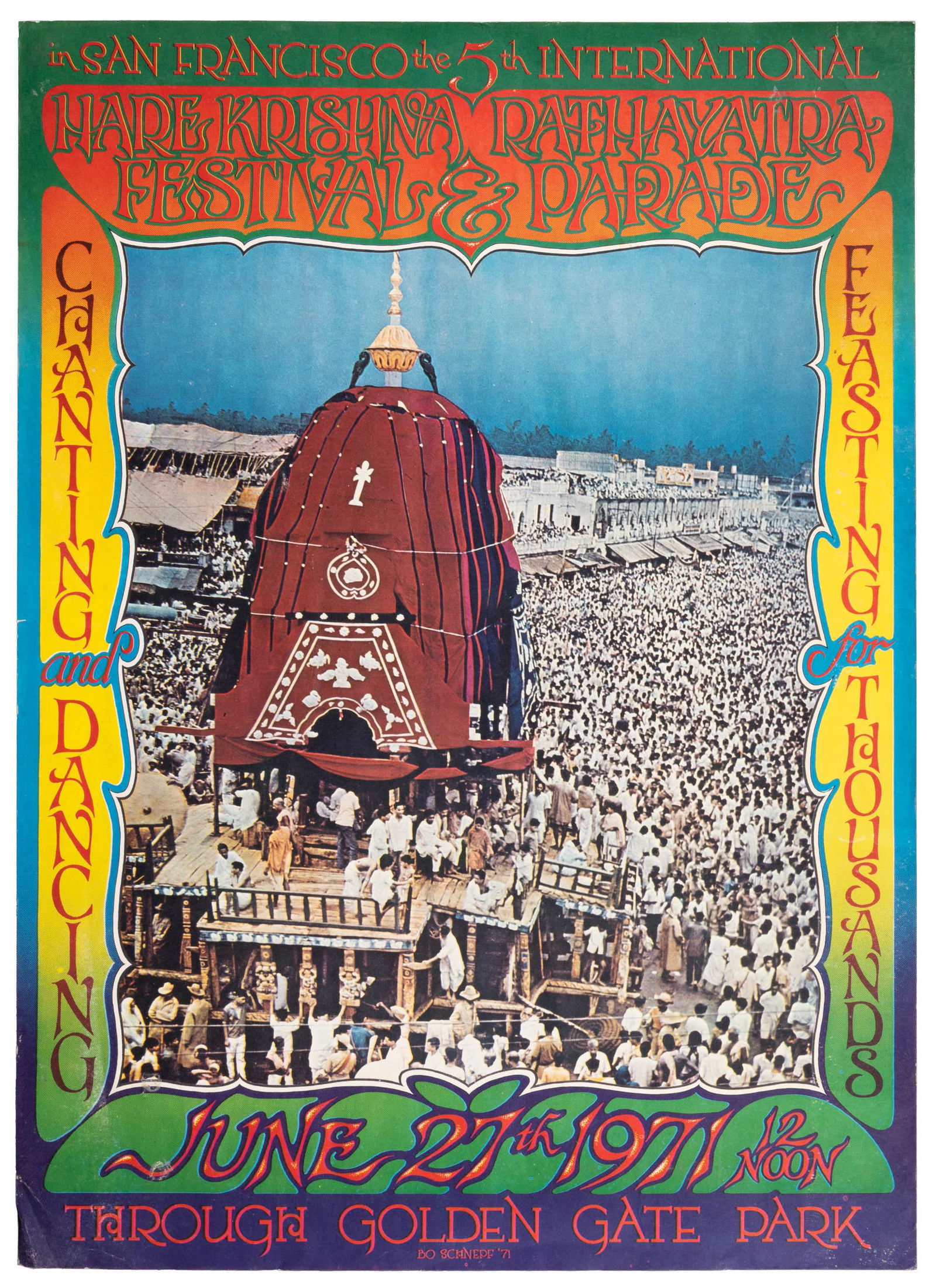 Bob Schnepf poster for Hare Krishna parade (1 of 2)