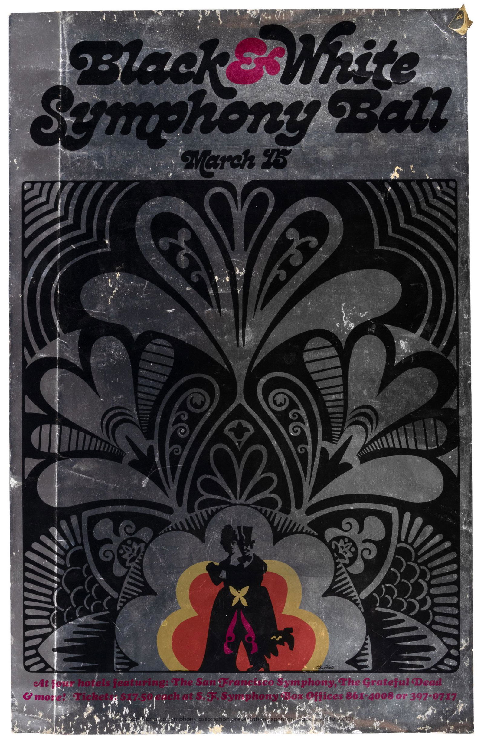 Rare Grateful Dead poster, B&W Symphony Ball (1 of 2)