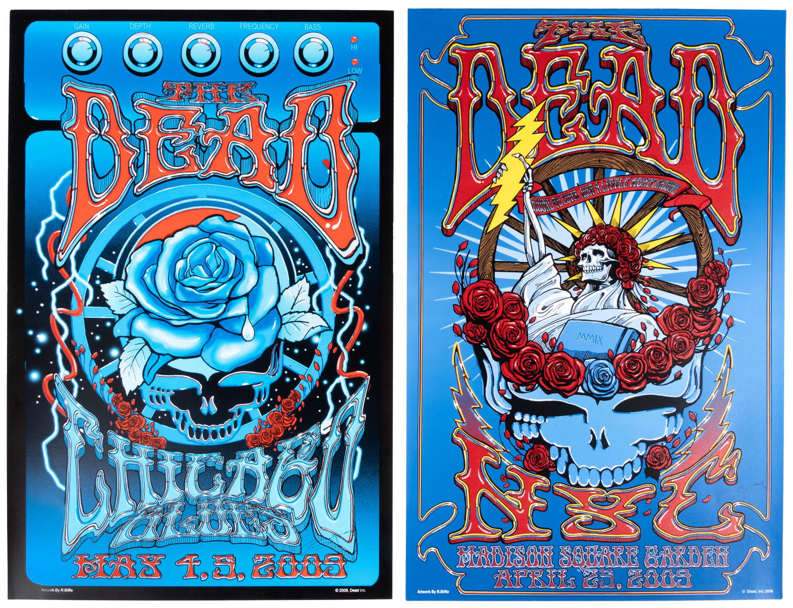 Two Grateful Dead posters signed by R. Biffle (1 of 7)