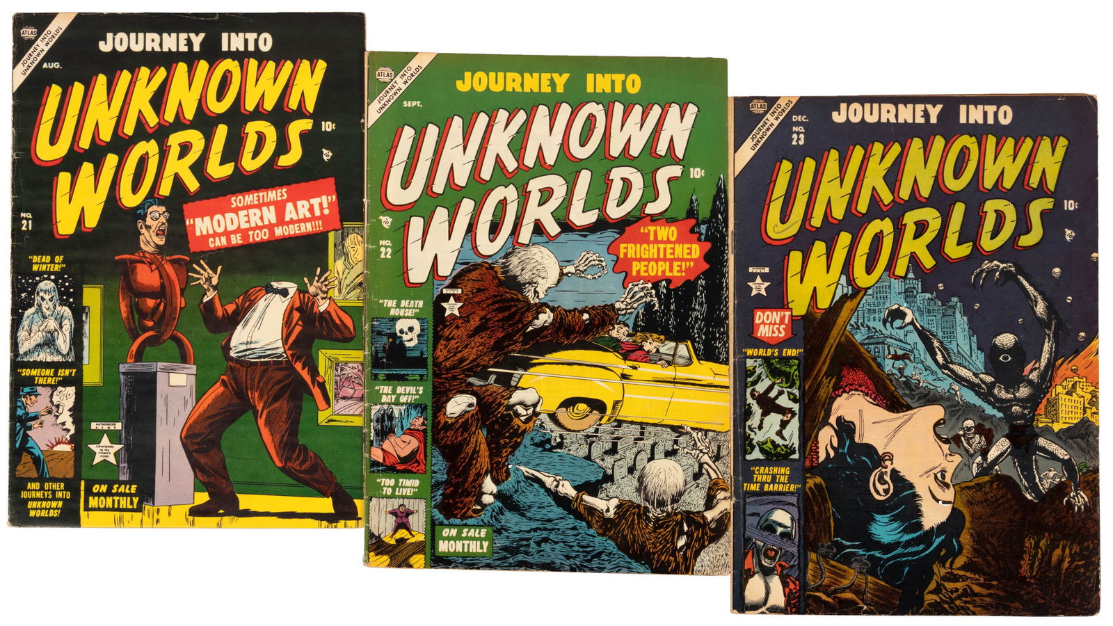 JOURNEY INTO UNKNOWN WORLDS #s 21, 22 & 23 * Lot of 3 * From Asso to Picasso (1 of 2)