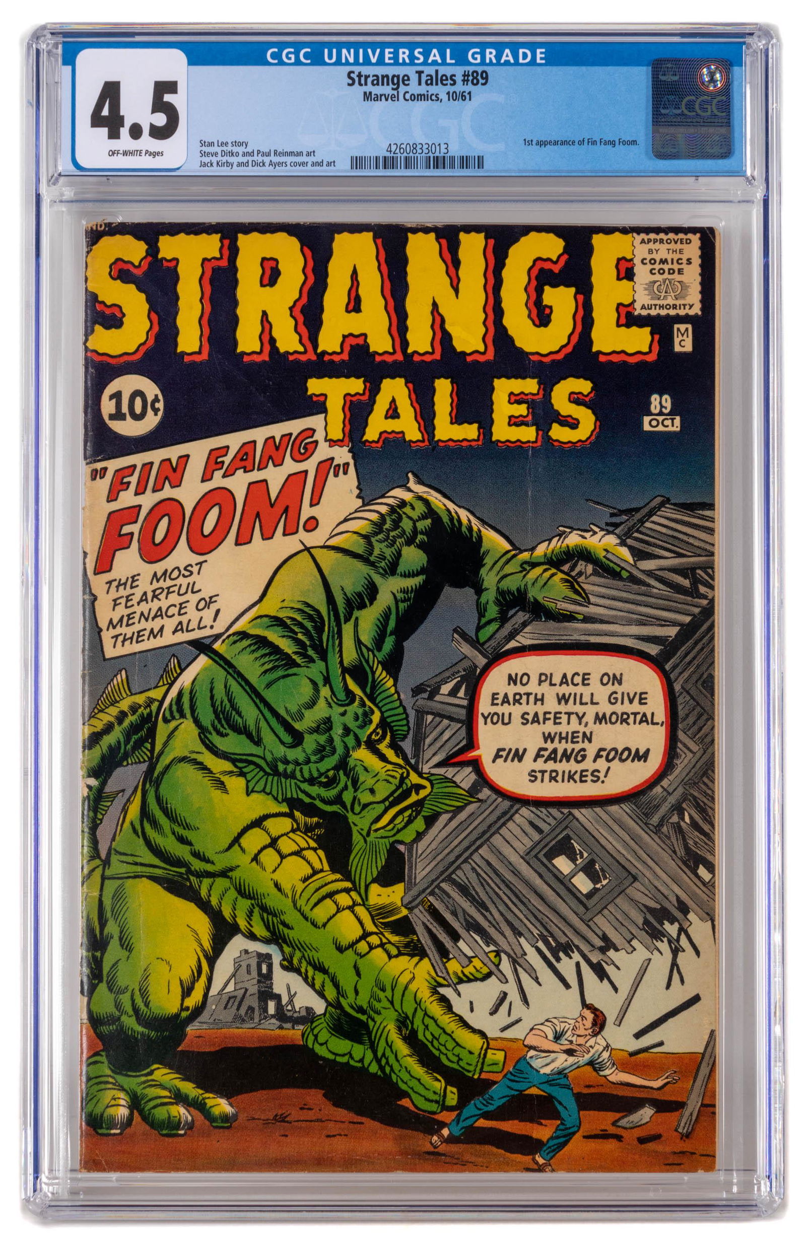 STRANGE TALES #89 * CGC 4.5 * Fin... Fang... FOOM!! (1 of 2)