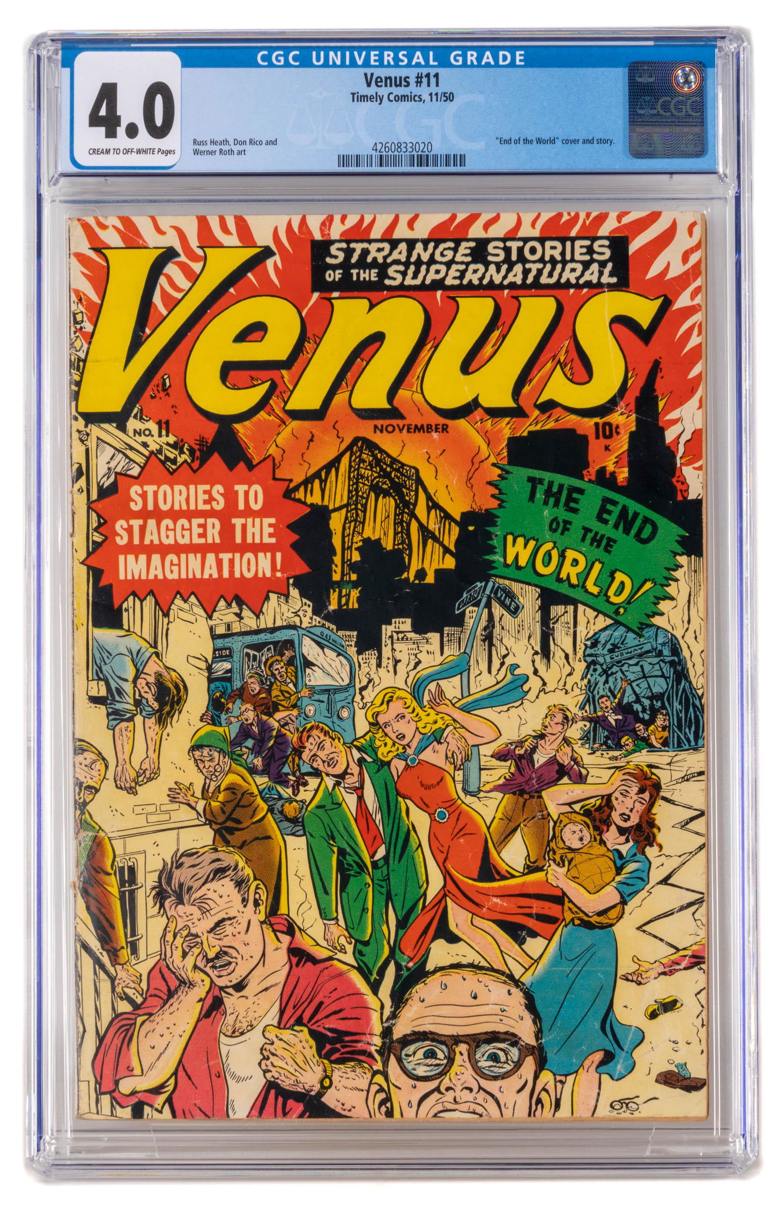 VENUS #11 * CGC 4.0 * Classic END OF THE WORLD Cover * Bridge to Nowhere (1 of 3)