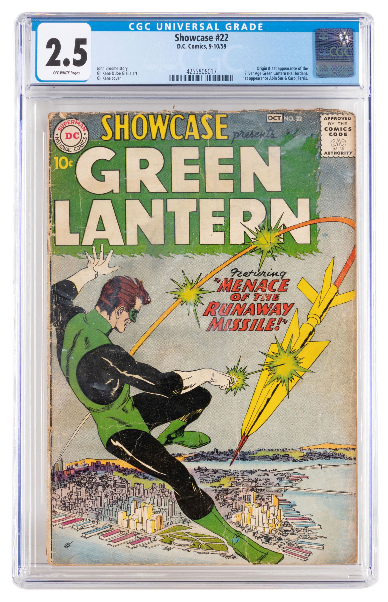 SHOWCASE #22 * CGC 2.5 * Origin & 1st App: Silver Age GREEN LANTERN (1 of 2)