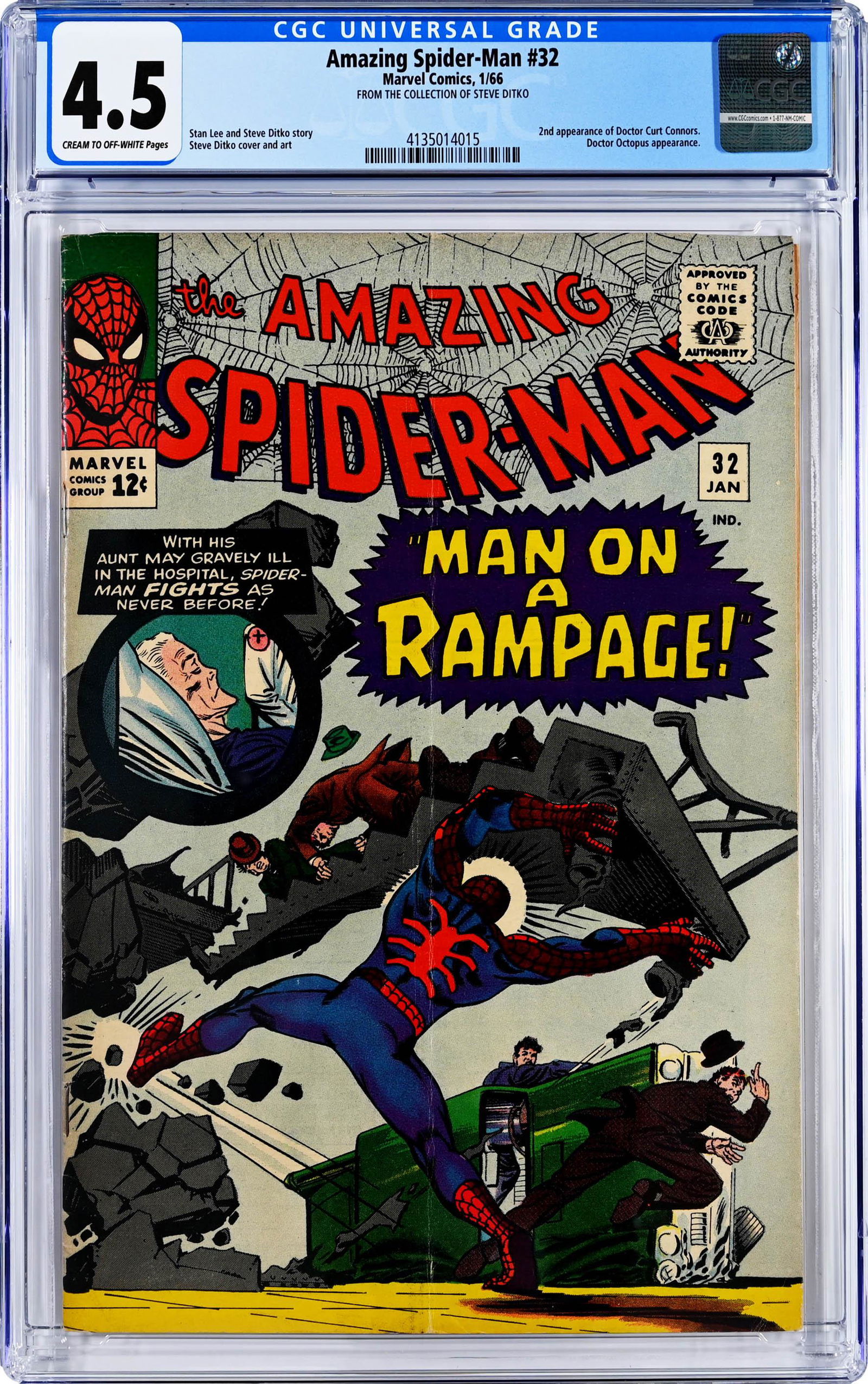 AMAZING SPIDER-MAN #32 * CGC 4.5 * DITKO'S COPY * Spidey's Rampage (1 of 2)