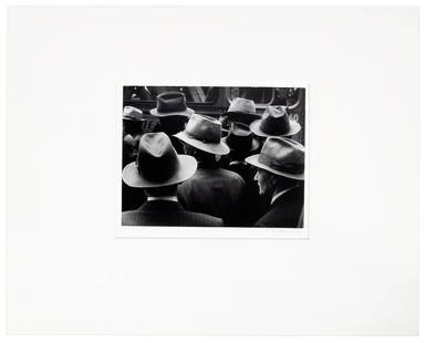 Hats signed and inscribed by William Heick: Heading: Author: Heick, William Title: Hats, Seattle, 1951 Place Published: Publisher: Date Published: 1951; vintage print Description: Gelatin silver print mounted on boa