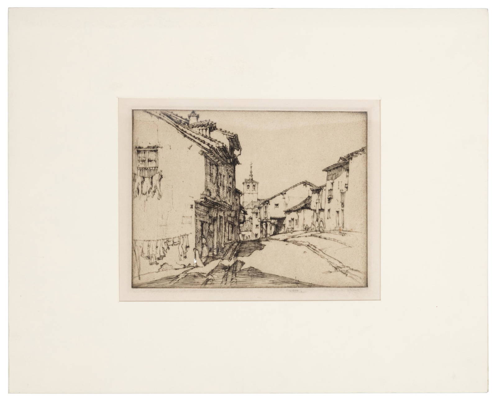 E.d. Roth Etching Street In Segovia, Signed Auction