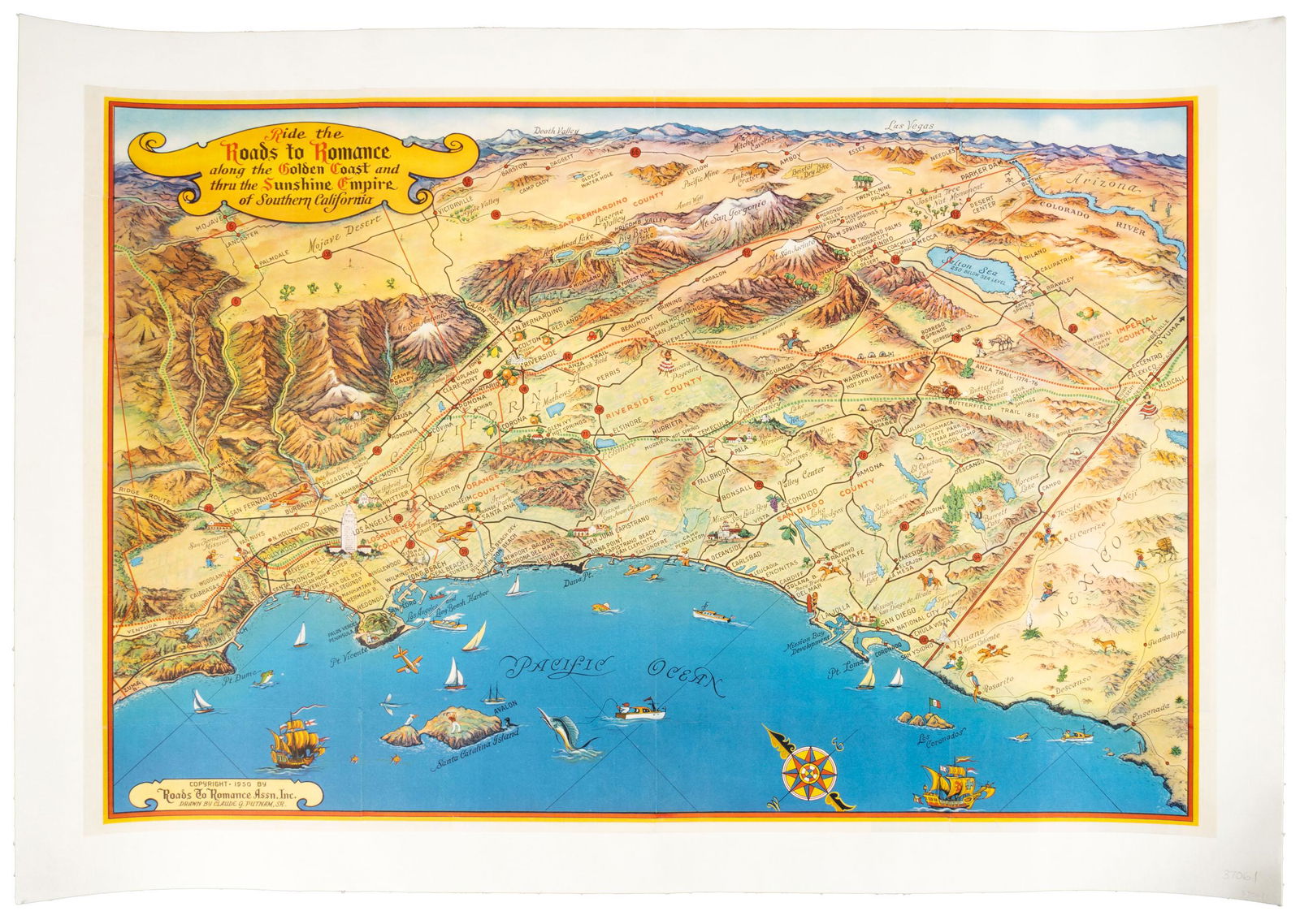 Pictorial bird's-eye map of Southern California (1 of 7)