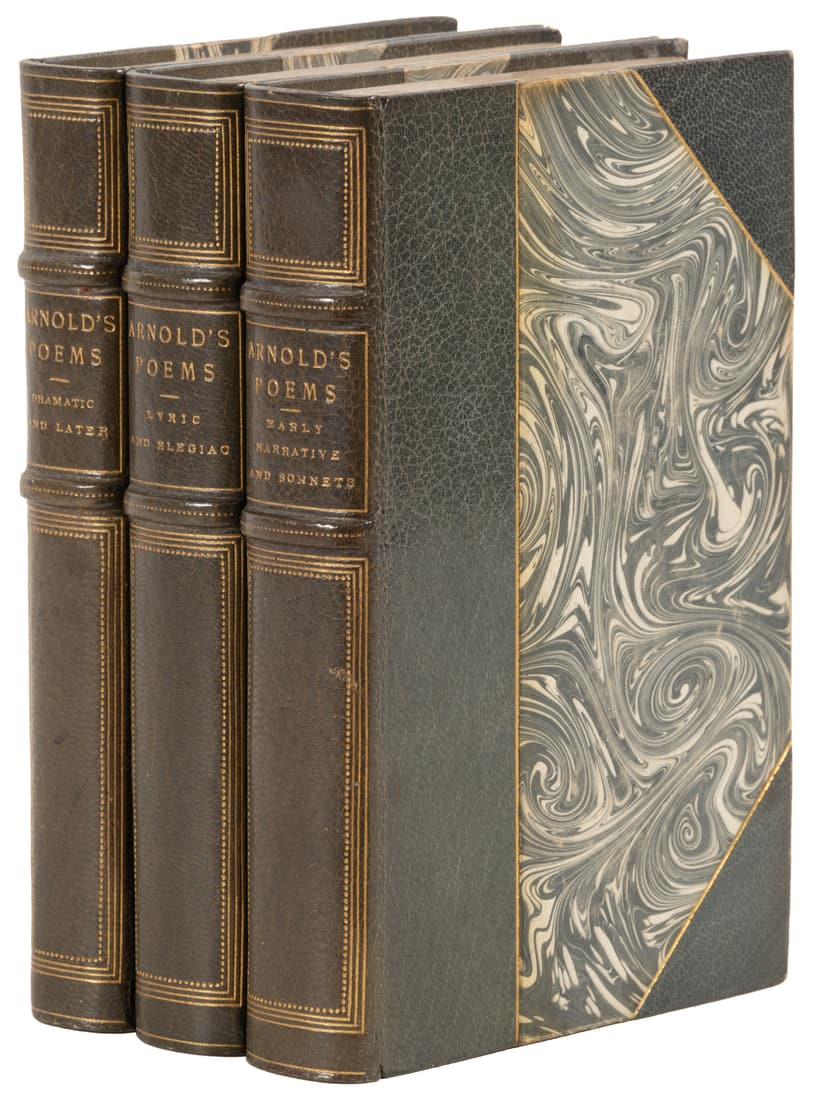 Handsomely bound 3 vol. set of Matthew Arnold's Poems (1 of 4)