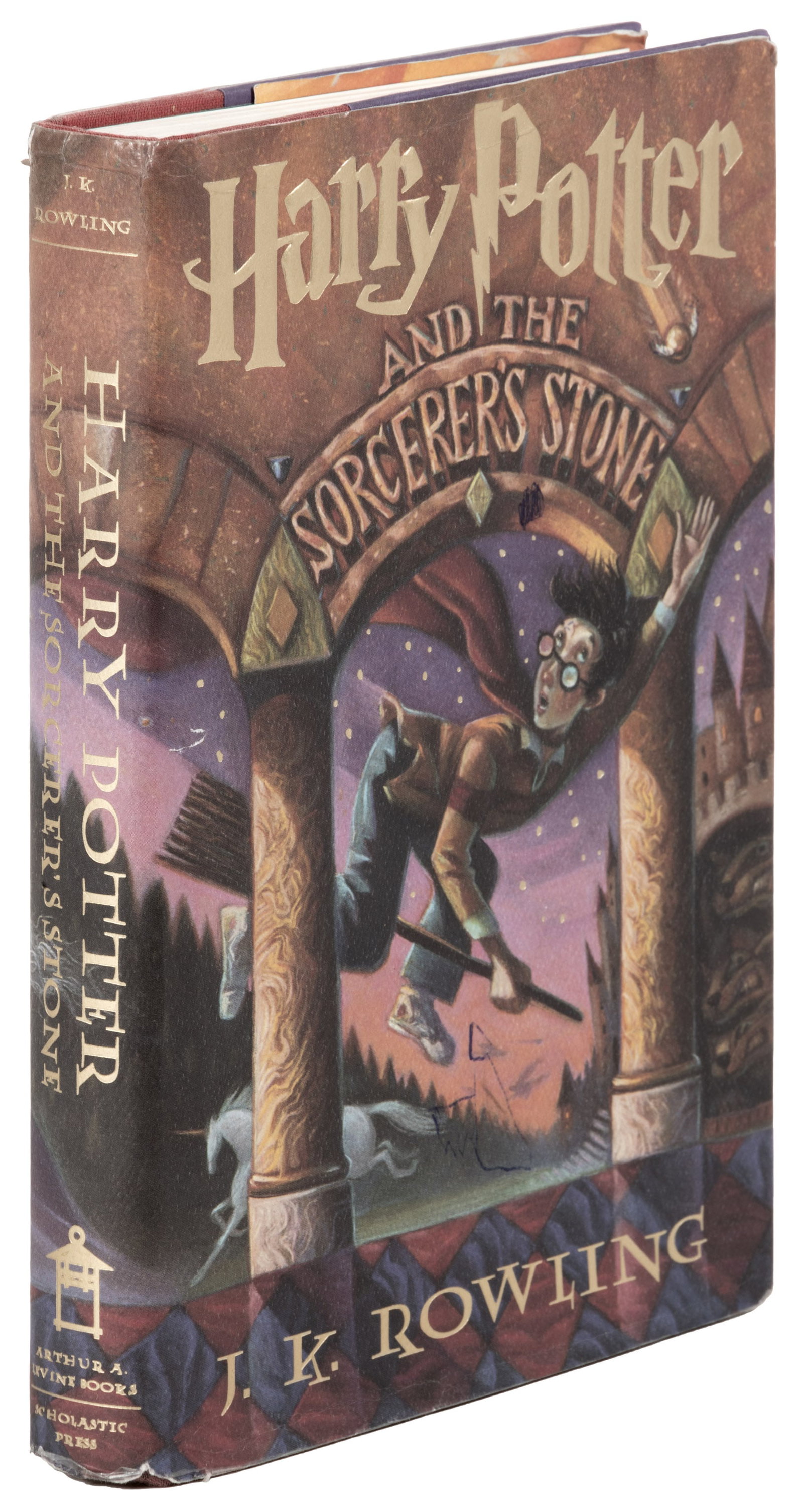 Harry Potter Sorcerer's Stone 1st U.S. ed.: Heading: Author: Rowling, J.K. Title: Harry Potter and the Sorcerer's Stone Place Published: [New York] Publisher:Levine Books / Scholastic Press Date Published: [1998] Description: </