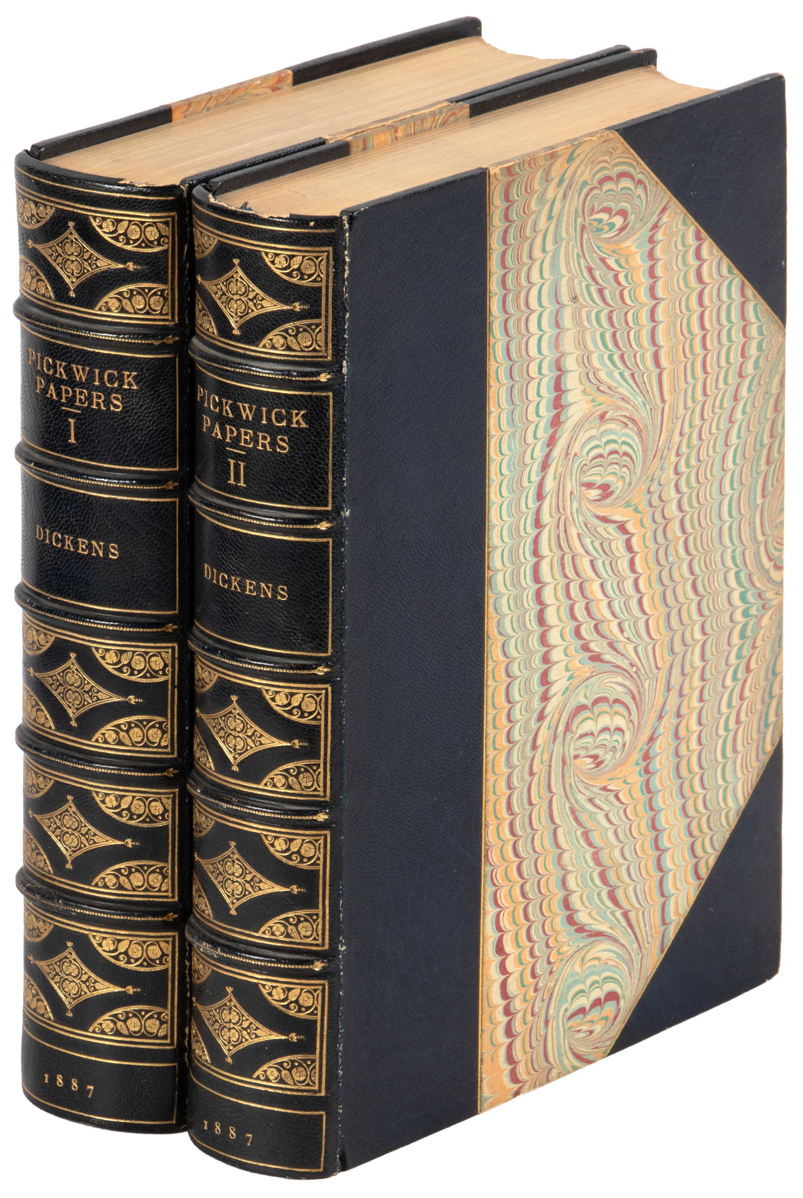 Handsomely bound Pickwick Papers of Dickens (1 of 5)