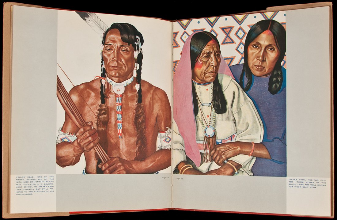 Blackfeet Indians 1935: Title: Blackfeet Indians. Pictures by Winold Reiss. Story by Frank B. Linderman Author: Linderman, Frank Bird Description: 65, [5] pp. Illustrated with 49 full-page color portraits of Blackfeet Indian
