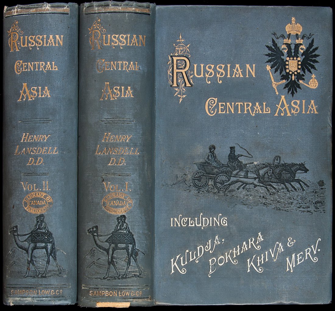 Russian Central Asia by Henry Lansdell 1885: Title: Russian Central Asia: Including Kuldja, Bokhara, Khiva and Merv Author: Lansdell, Henry Description: 2 volumes. Mounted photograph frontispiece of the author in Volume 1, woodcut plates and ill
