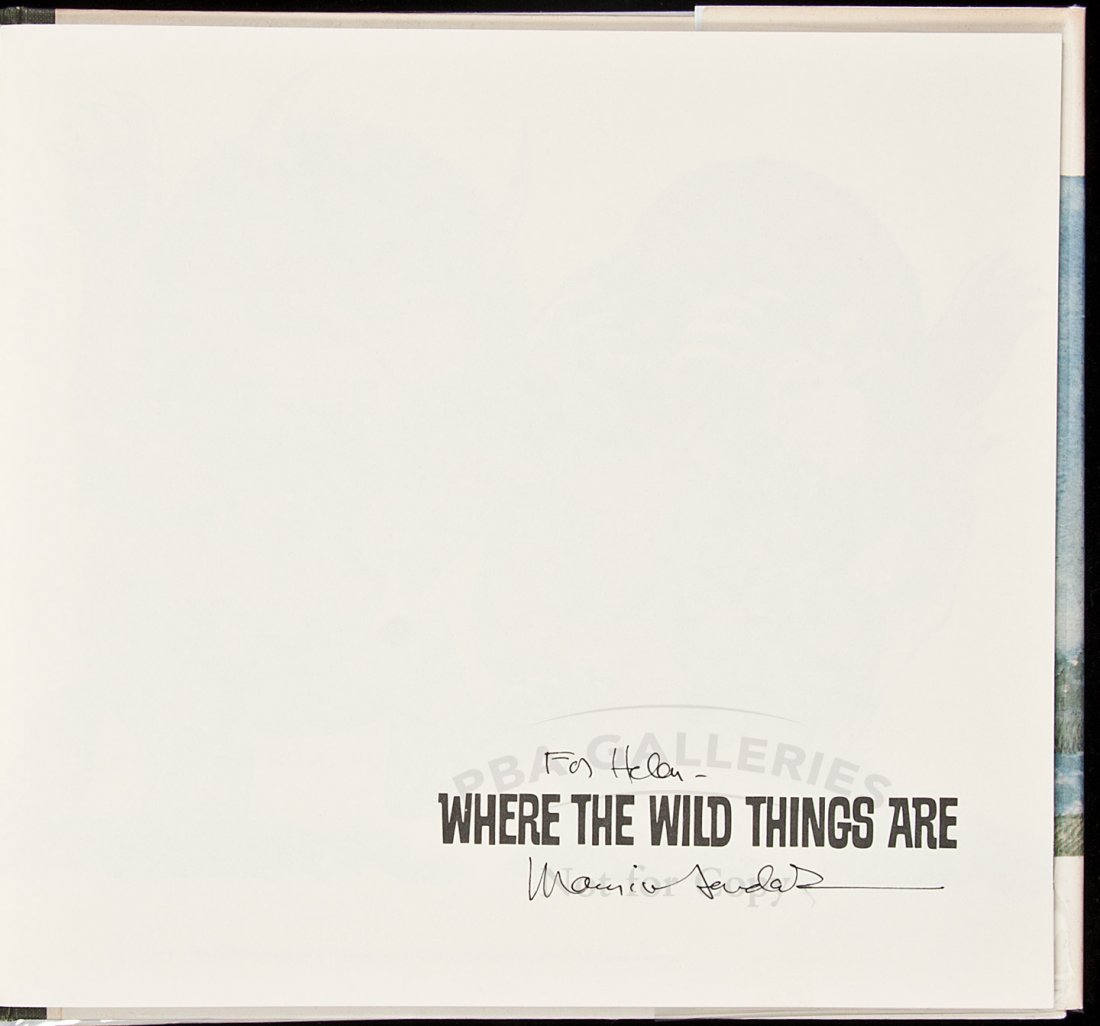 Sgnd copy 1974 reprint Where the Wild Things Are: Title: Where the Wild Things Are Author: Sendak, Maurice Description: Reprinted from new engravings made from the original art, per rear jacket flap. Gray cloth-backed color pictorial boards, matching