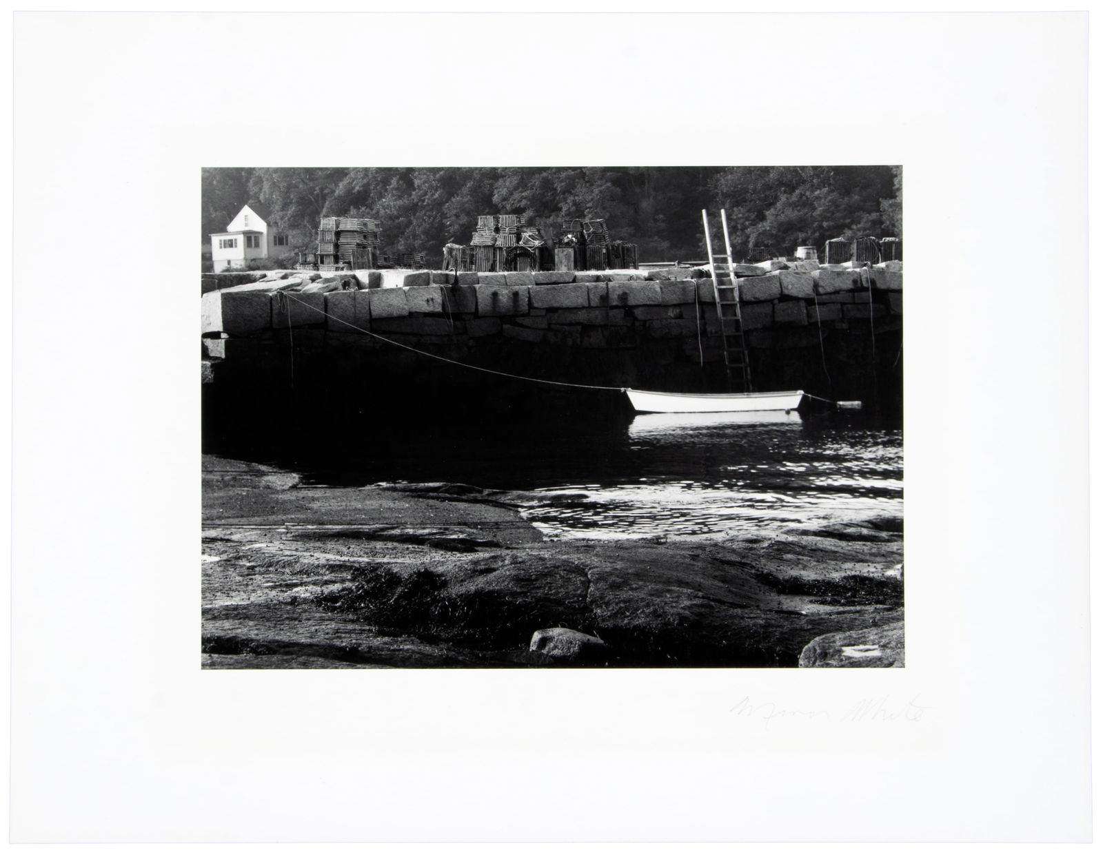Lanesville, MA, 1968 signed by Minor White: Heading: Author: White, Minor Title: Lanesville, MA, 1968 Place Published: Publisher: Date Published: 1968; vintage print Description: Gelatin silver print. Image: 16.5x23 cm (6x9