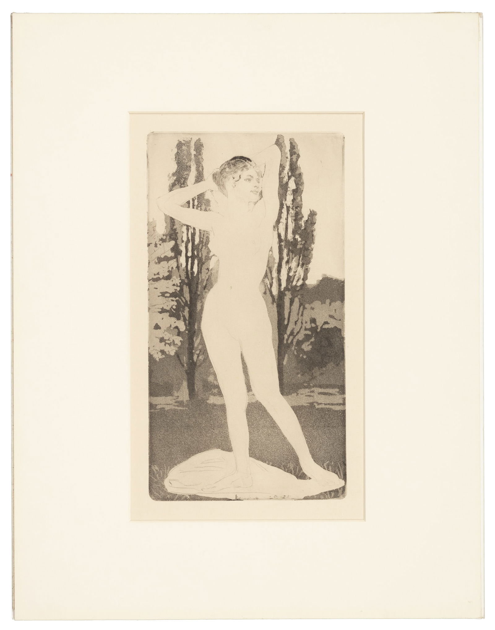 Max Klinger, Vision 1919: Heading: Author: Klinger, Max Title: Vision Place Published: Publisher: Date Published: 1919 Description: Aquatint with drypoint on cream wove sheet. 27.6x15 cm (11x6"); shee