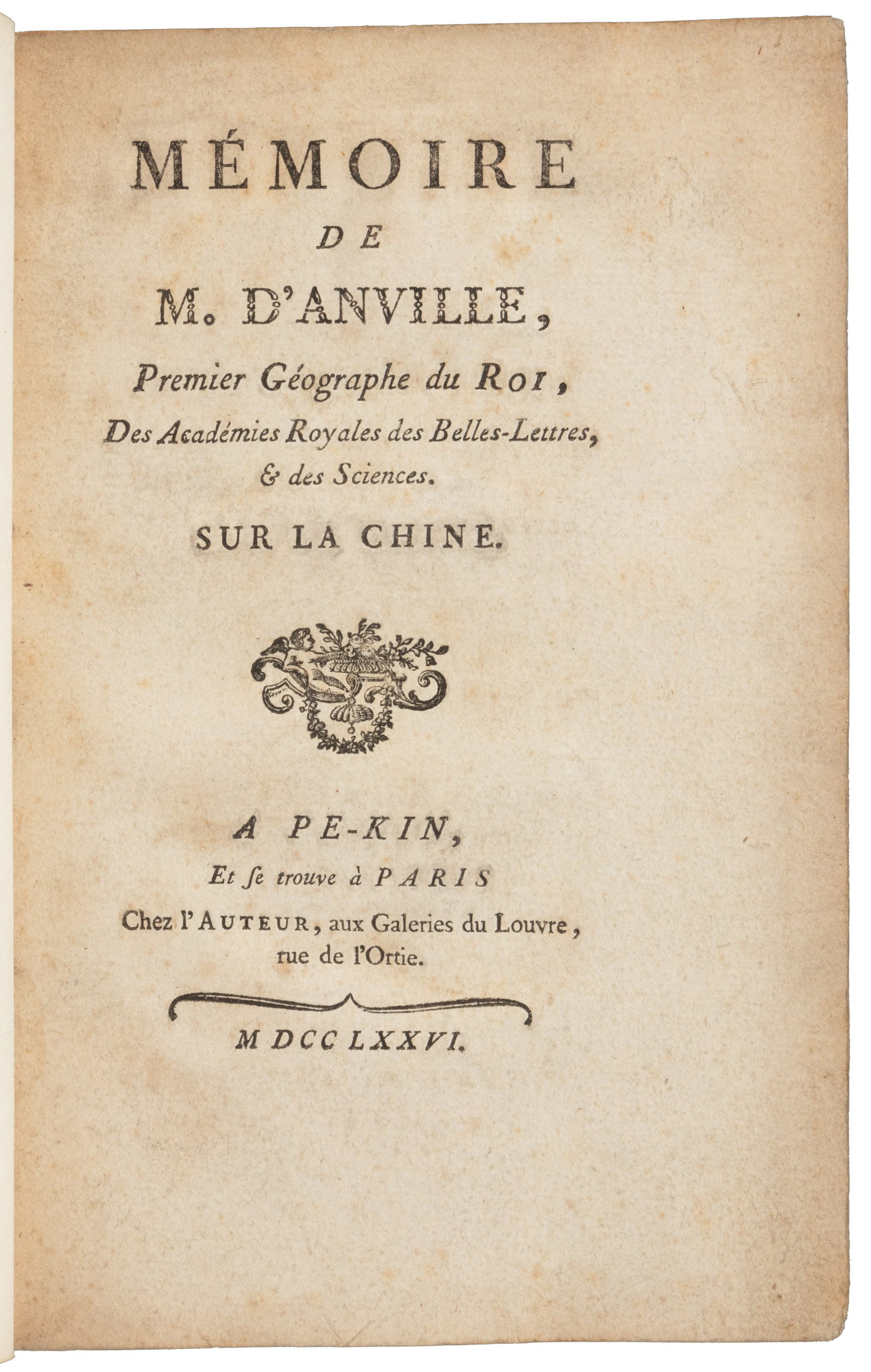 D'Anville's Memoir on Du Halde's map of China (1 of 3)