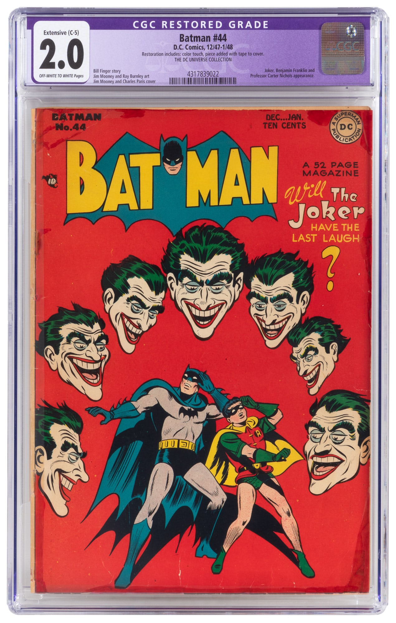 BATMAN #44 * Classic JOKER Cover (1 of 2)