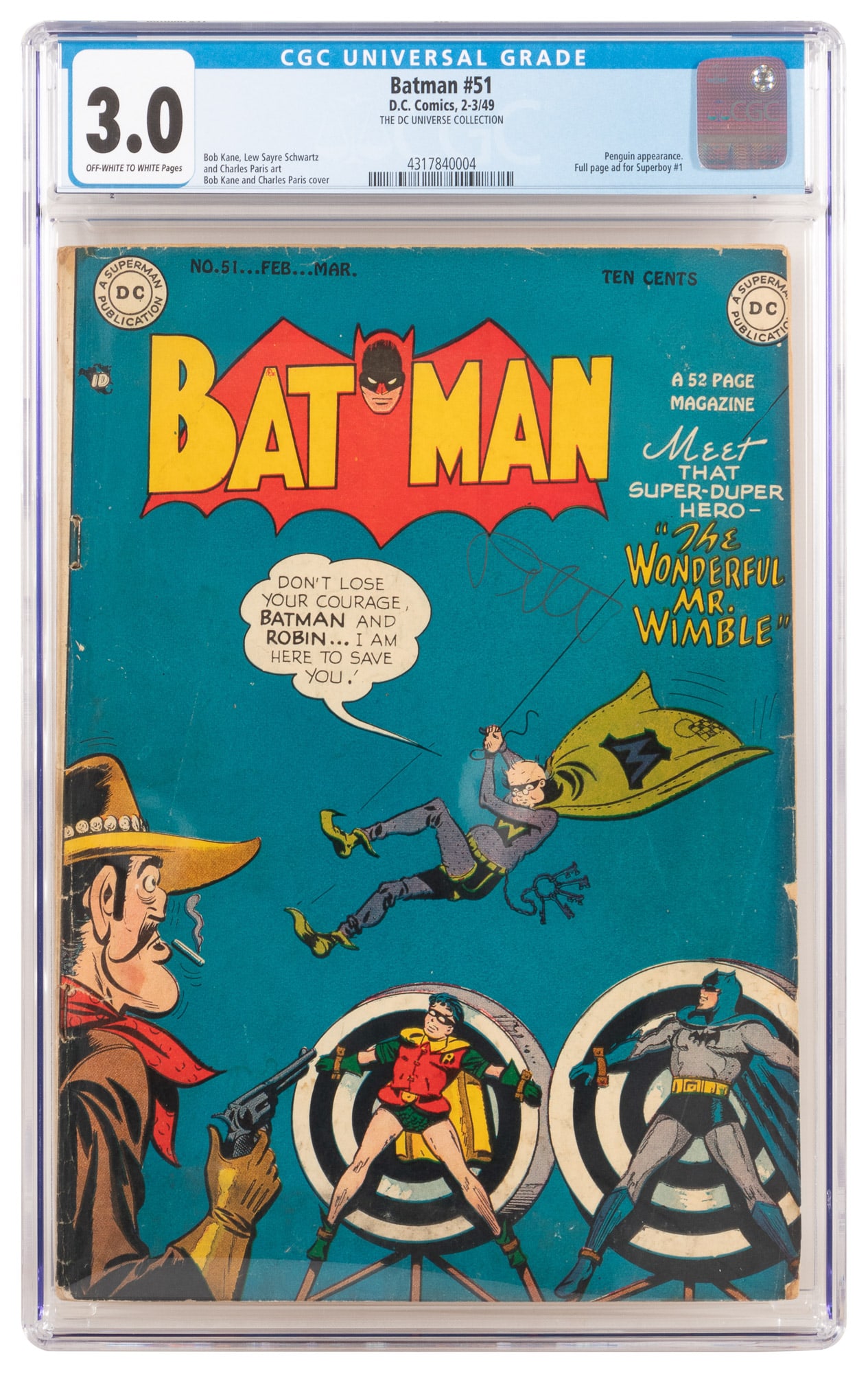 BATMAN #51 * CGC 3.0 * Penguin Returns * Pee-Wee's Playhouse * DC Universe Collection (1 of 2)