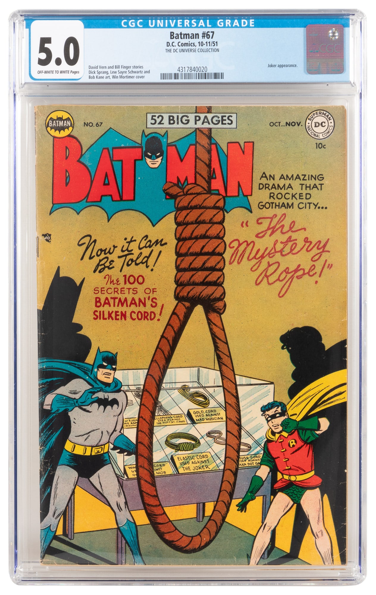 BATMAN #67 * CGC 5.5 * Robin's Miner Threat * Big Brane Batman * DC Universe Collection (1 of 2)