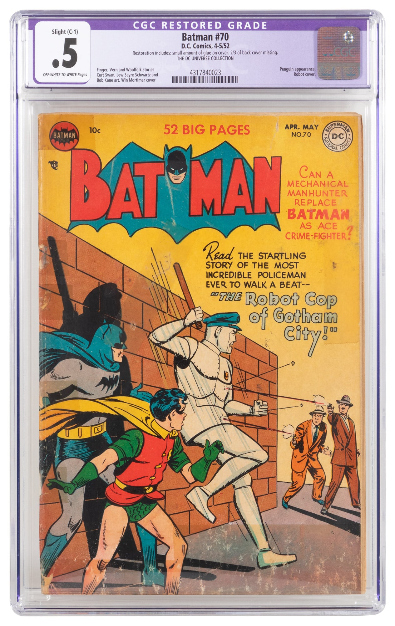 BATMAN #70 * CGC 0.5 Restored * Batman Backs the Penguin's Biz * DC Universe Collection (1 of 2)