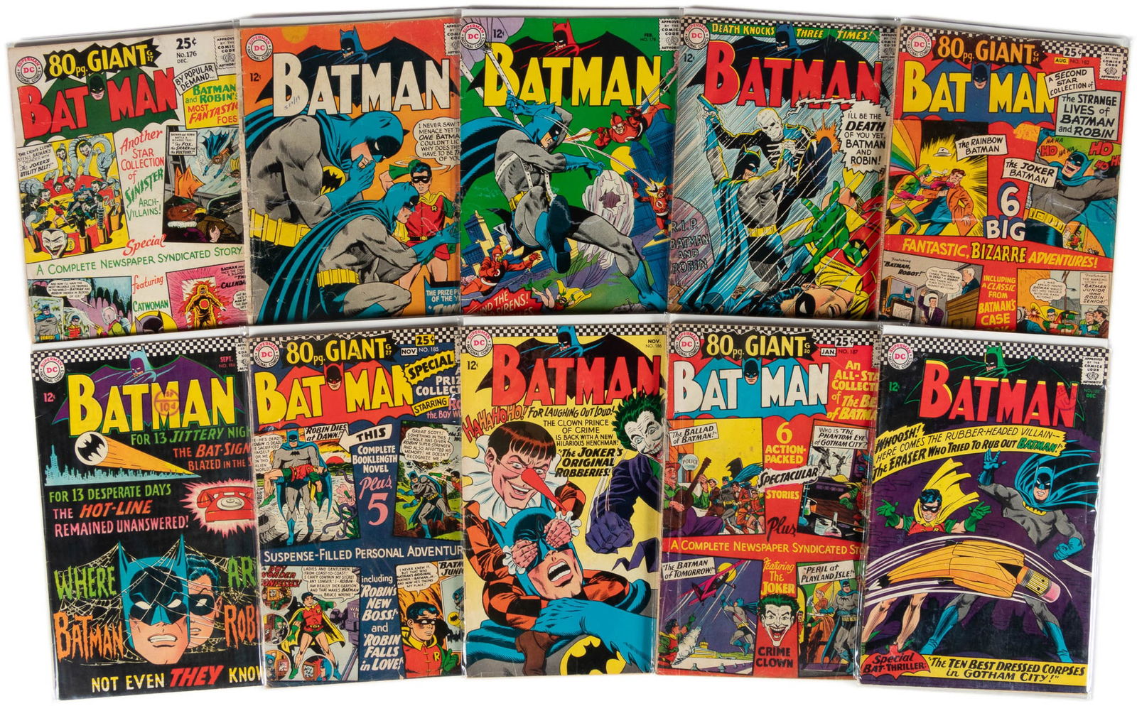BATMAN #s 176, 177, 178, 180, 182, 184, 185, 186, 187, 188 * Lot of 10 DC Universe Collection Comics (1 of 1)