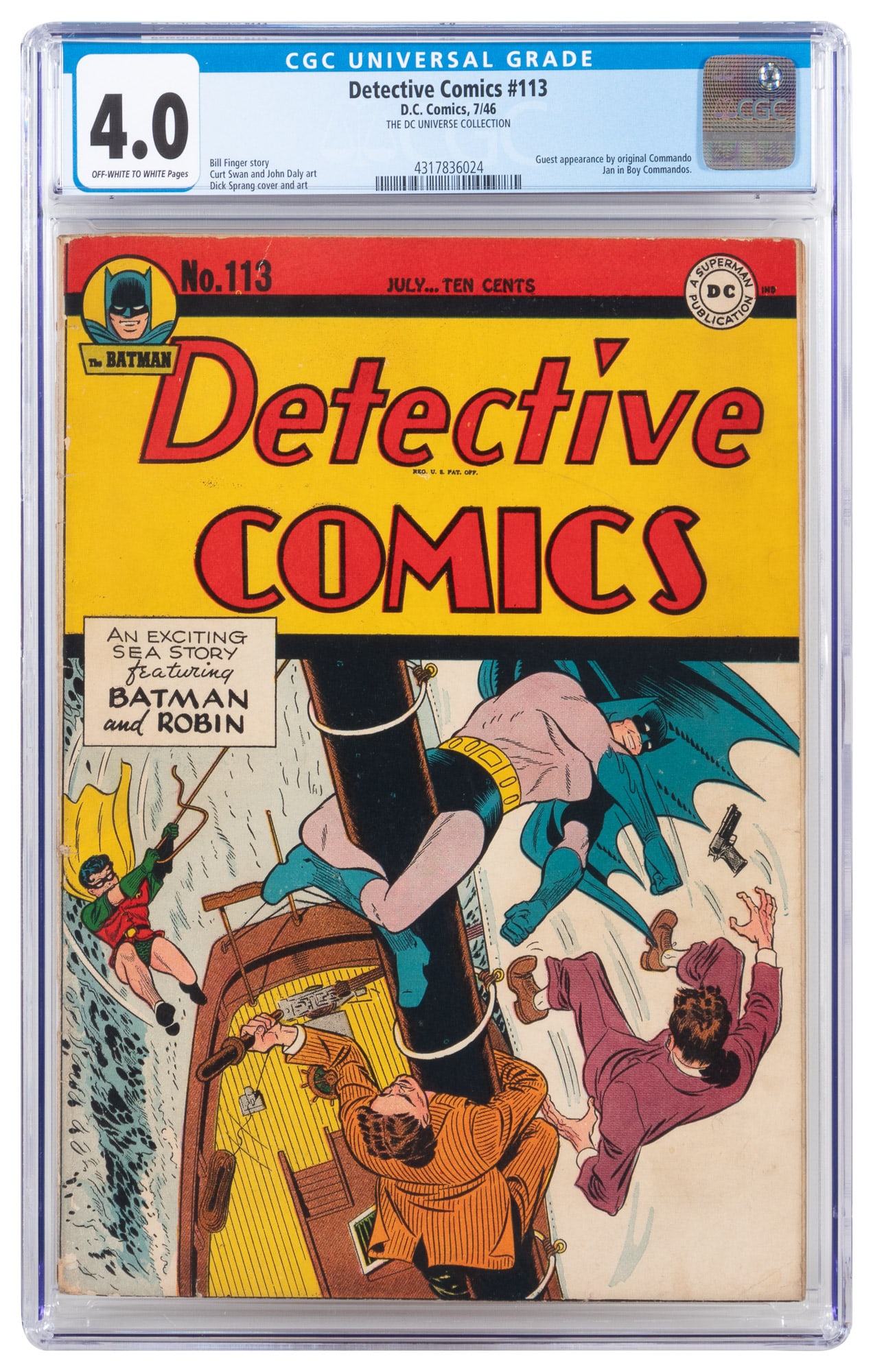 DETECTIVE COMICS #113 * CGC 4.0 * Batman vs Blackhand * DC Universe Collection (1 of 2)