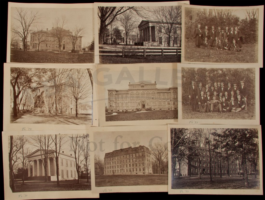 9 photos of Princeton grad. class by Wm Howell: Title: Nine photographs of Princeton University from 1873 Author: Howell, William Roe, attributed to Description: 9 original albumen photographs, mounted to paper. Each is approximately 15x22.5 cm. (6