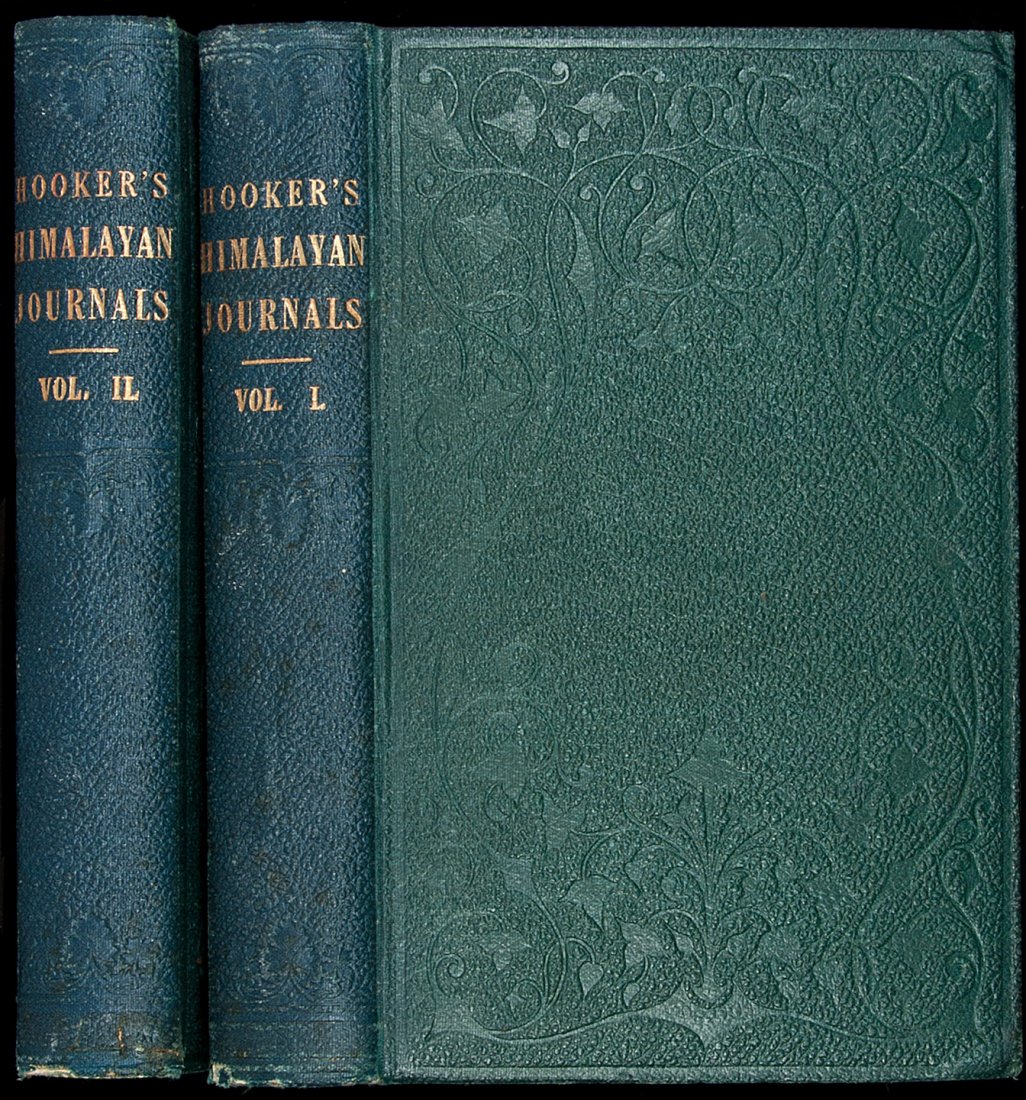 Hooker's Himalayan Journals 1855: Title: Himalayan Journals; or, Notes of a Naturalist in Bengal, the Sikkim and Nepal Himalayas, the Khasia Mountains, &c. Author: Hooker, Joseph Dalton Description: 2 volumes. xvi, 348; xii, 345 + [2]