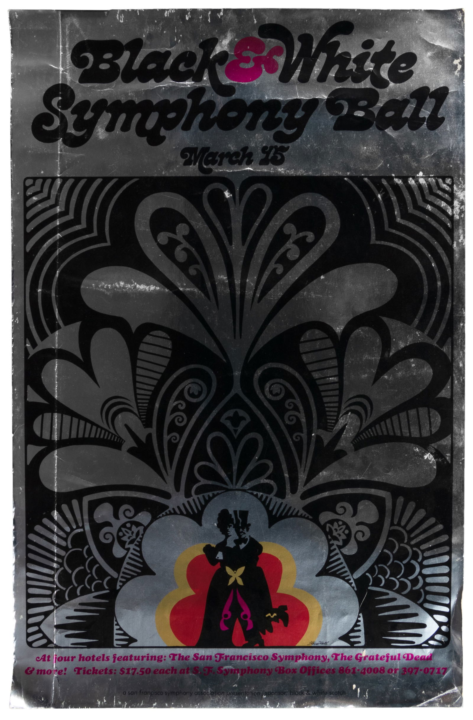 Rare Grateful Dead poster, B&W Symphony Ball (1 of 2)