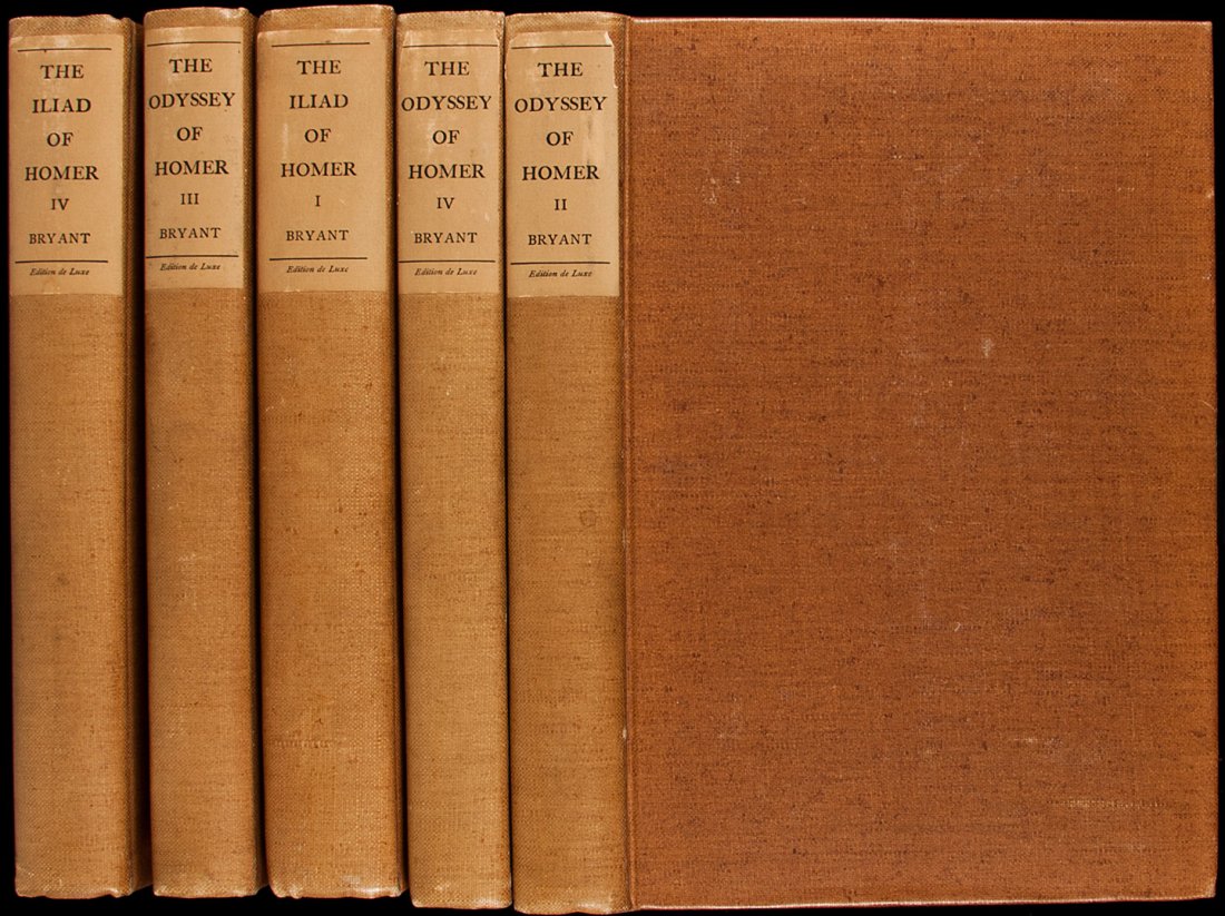 The Iliad and The Odyssey of Homer 1/600: Title: The Iliad [&] The Odyssey of Homer Author: Homer Description: 8 volumes. Translated by William Cullen Bryant. With engraved plates from drawings by Flaxman; printed tissue-guards. 27x18.5 cm. (