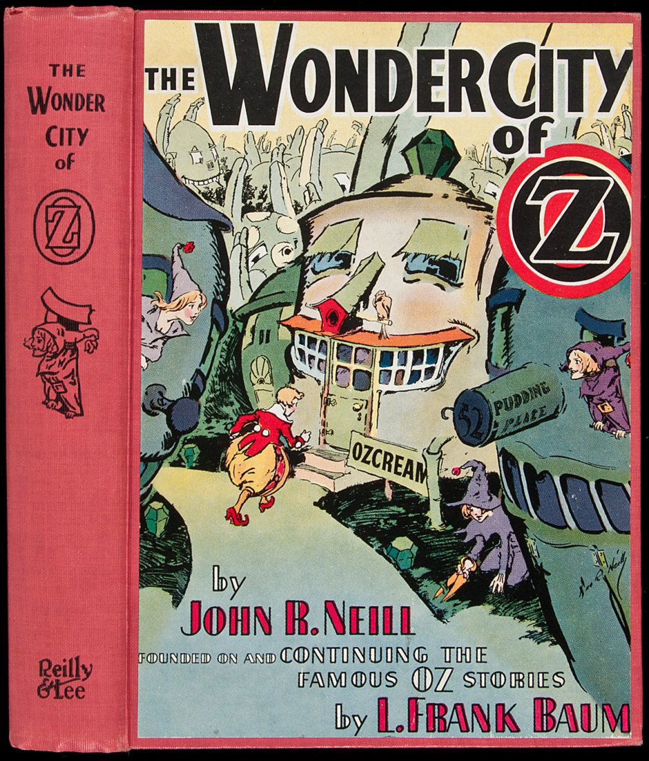 The Wonder City of Oz First Edition: Title: The Wonder City of Oz Author: Neill, John R. Description: Illustrated by Neill. (8vo), red cloth, pictorial cover label; black & white pictorial endpapers. First Edition.First edition, with 16-