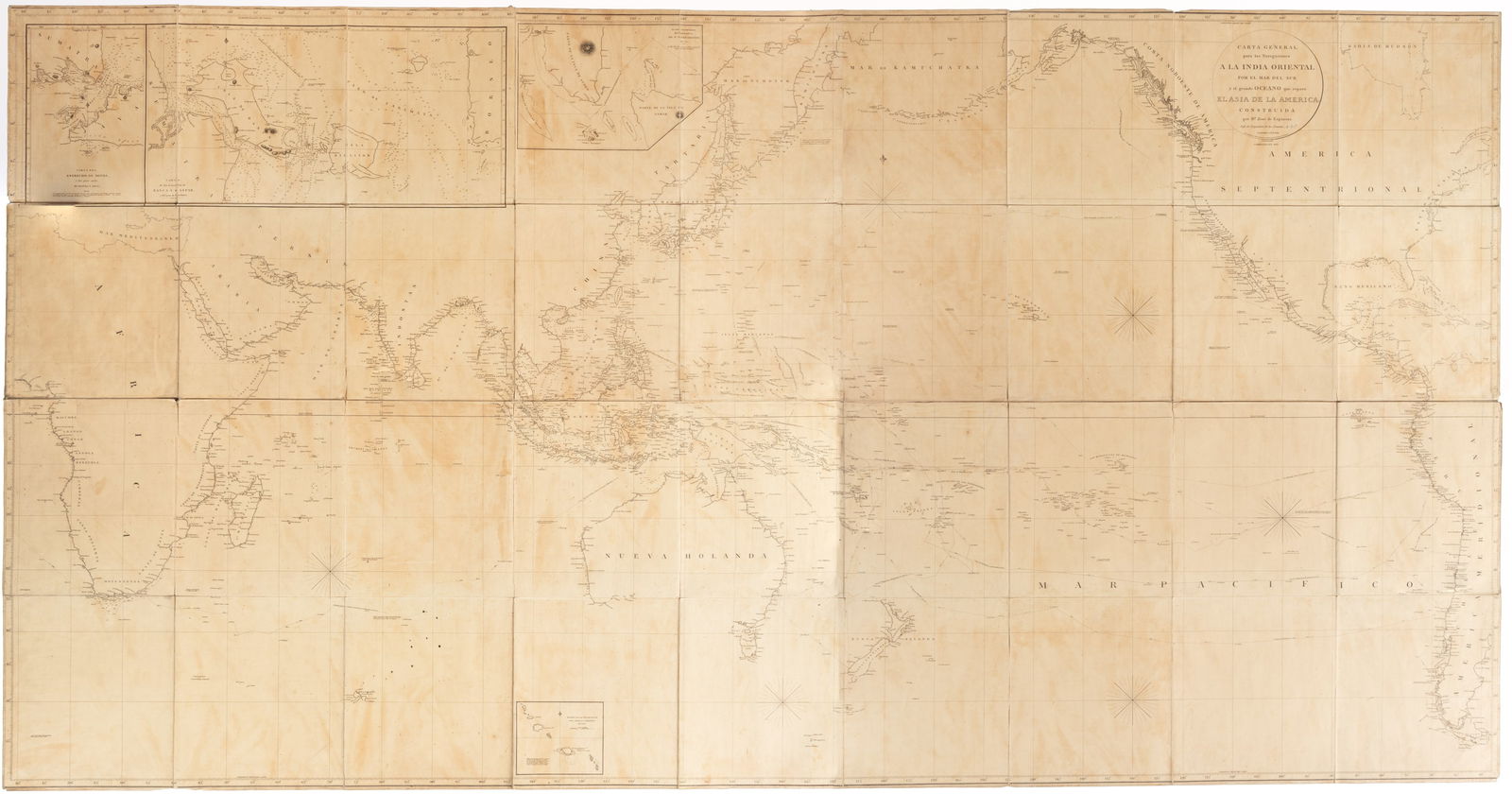 Large chart of Pacific & Indian Oceans 1813 (1 of 5)